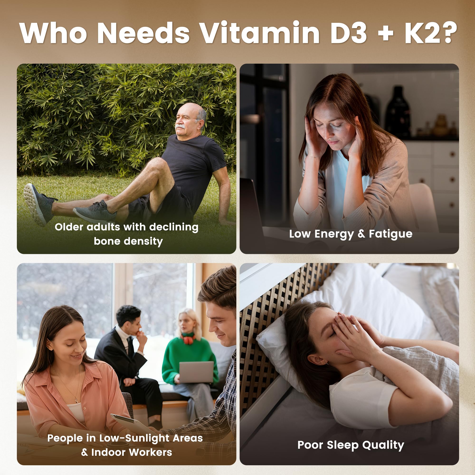 VEV Corefeel Vitamin D3 K2 10,000 IU, 200 mcg MK-7, 300 Coconut Oil Softgels, 2 in 1 Vitamins Supplement D & K (Include MK7), Easy to Swallow