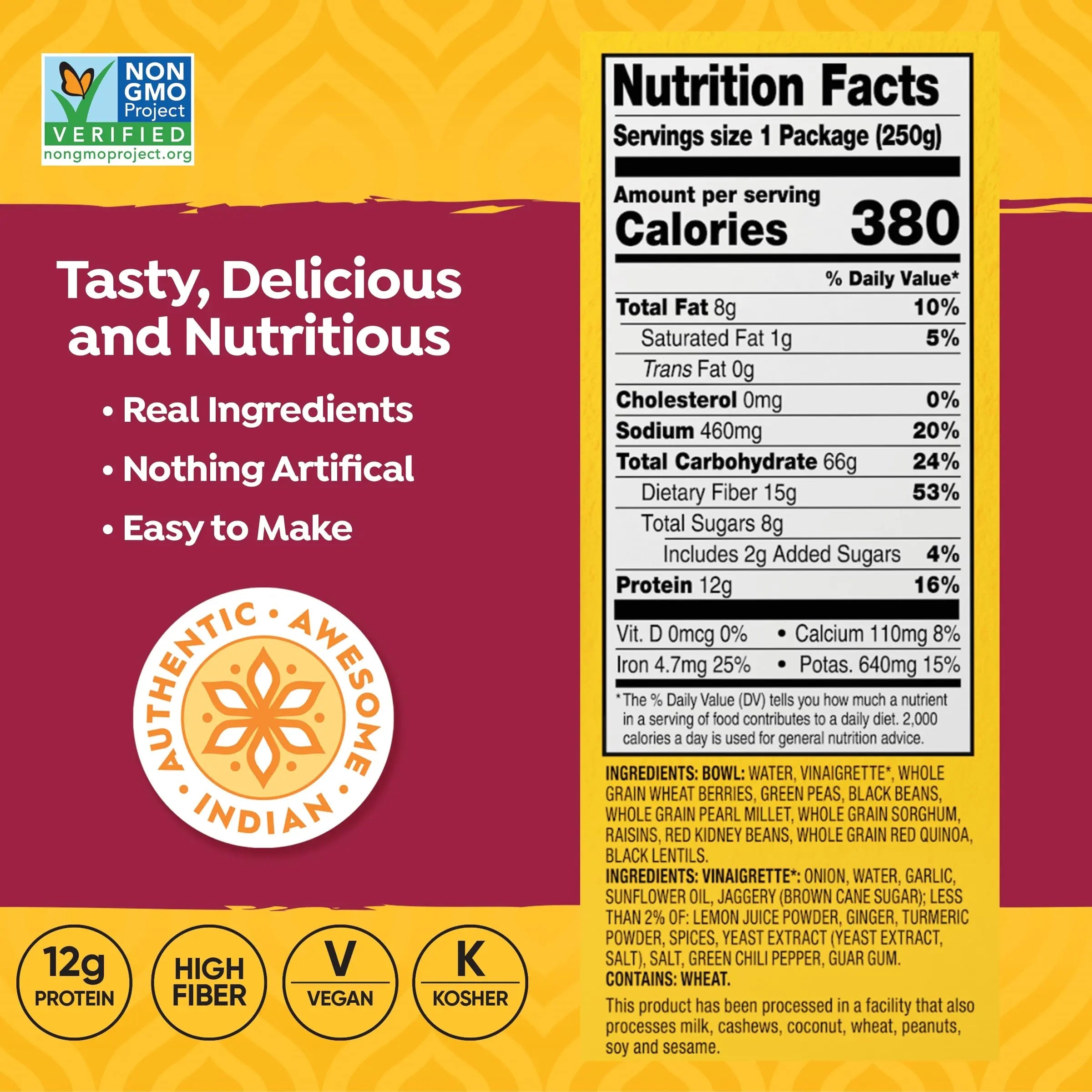 TASTY BITE Indian Protein Bowl, 8.8 Ounce, Pack of 6, Ready to Eat, Microwaveable TASTY BITE Au supplements
