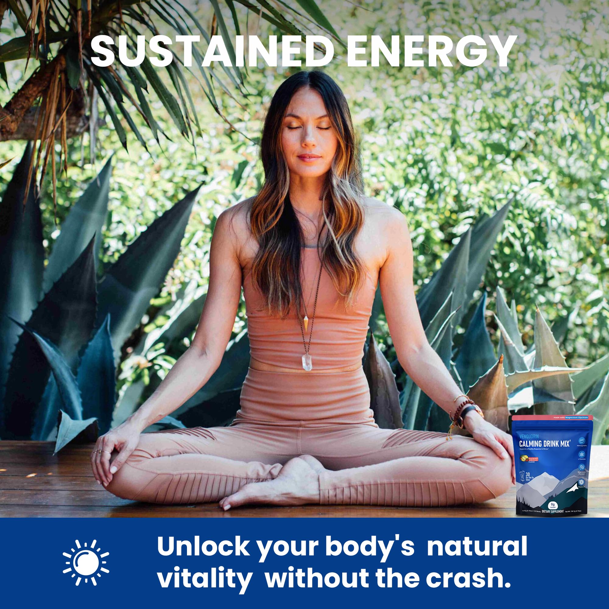 VENQUORIN Super Cortisol Calm Supplement Drink Powder for Women & Men with Magnesium Glycinate, Ashwagandha, L-Theanine & Vitamin D3 | Relaxation & Mood Support | Sugar Free, Vegan, 30 Servings VENQUORIN Au supplements