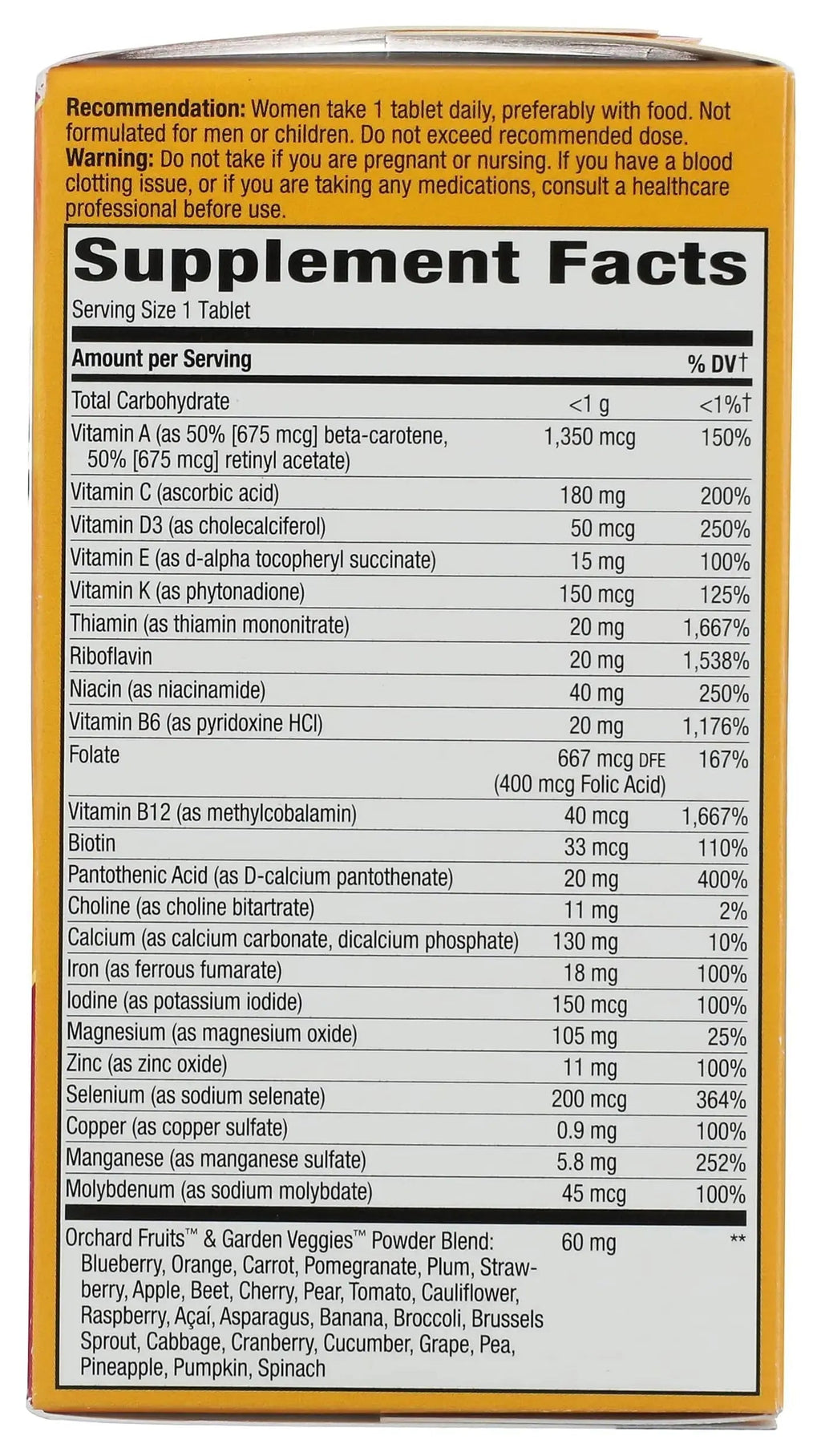 Natures Way Alive! Once Daily Womens, 60 CT Nature's Way Au supplements