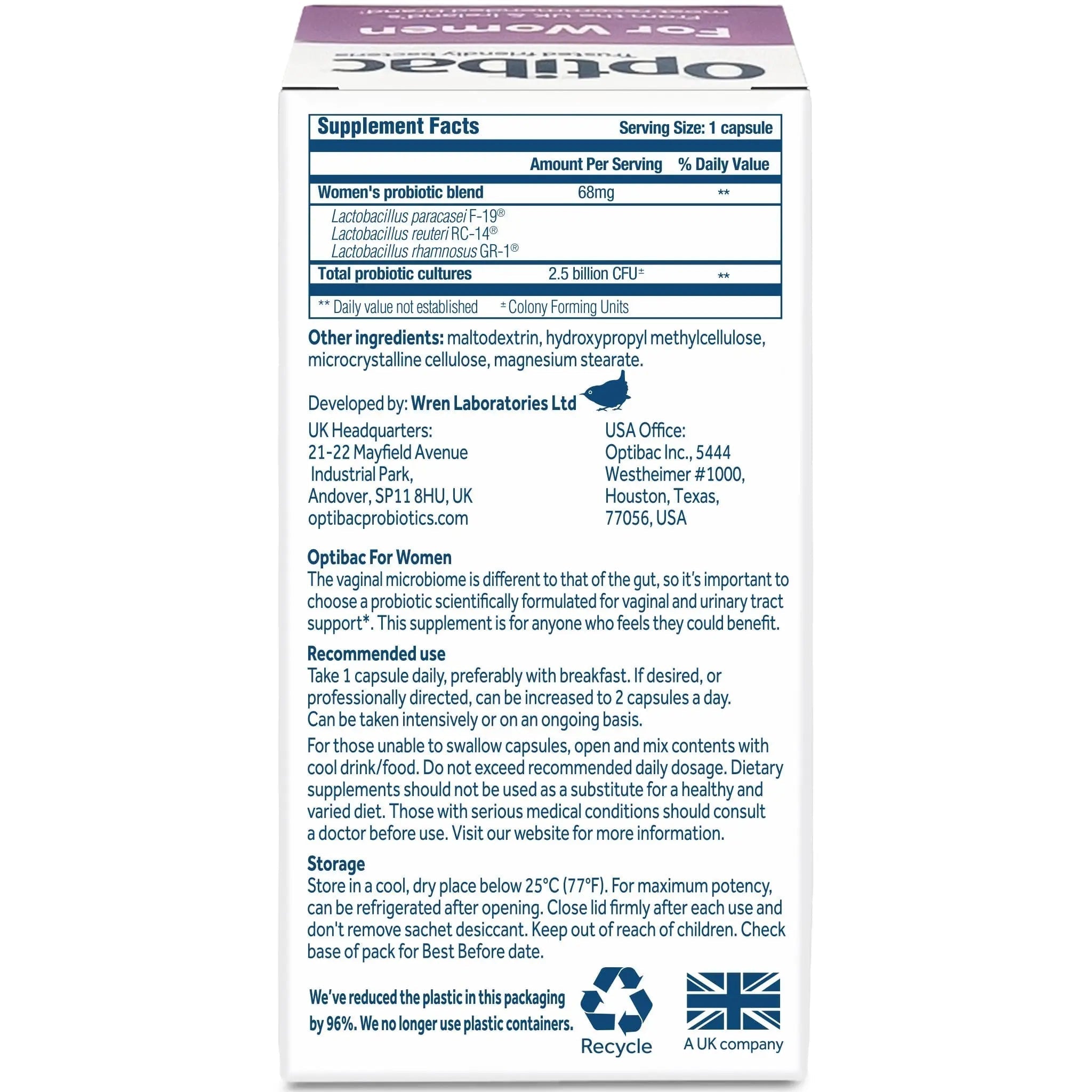 Optibac Probiotics for Women - Vegan Probiotic to Support Vagina Flora and Urinary Tract Health - 14 Capsules Optibac Probiotics Au supplements