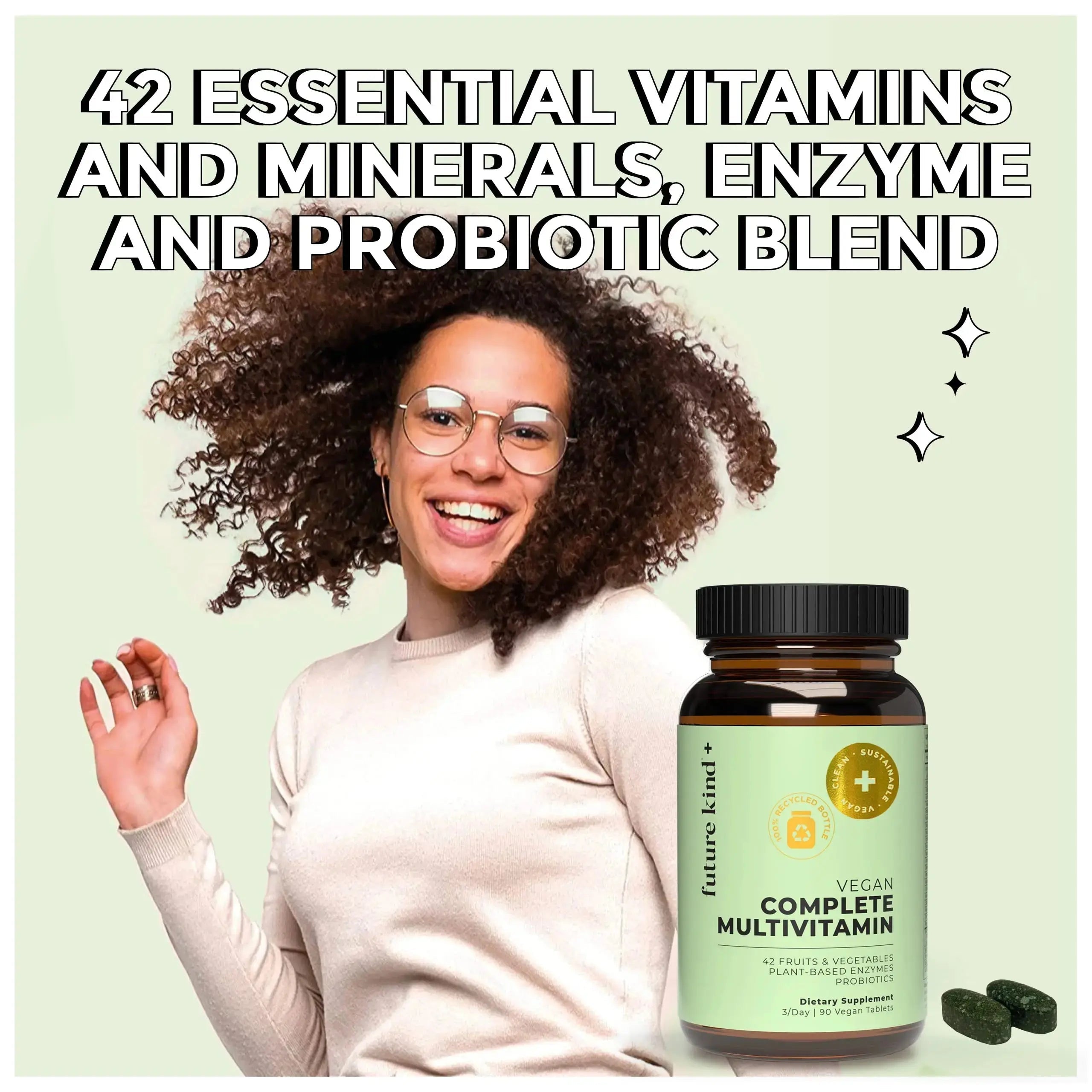 Future Kind Multivitamin Bundle - Vegan Complete Multivitamin and Vegan Essential Multivitamin - Vegan Vitamin B12, Omega 3, and Vitamin D3 - Complete Multivitamin, 42 Vitamins in 1 for Men and Women Future Kind Au supplements