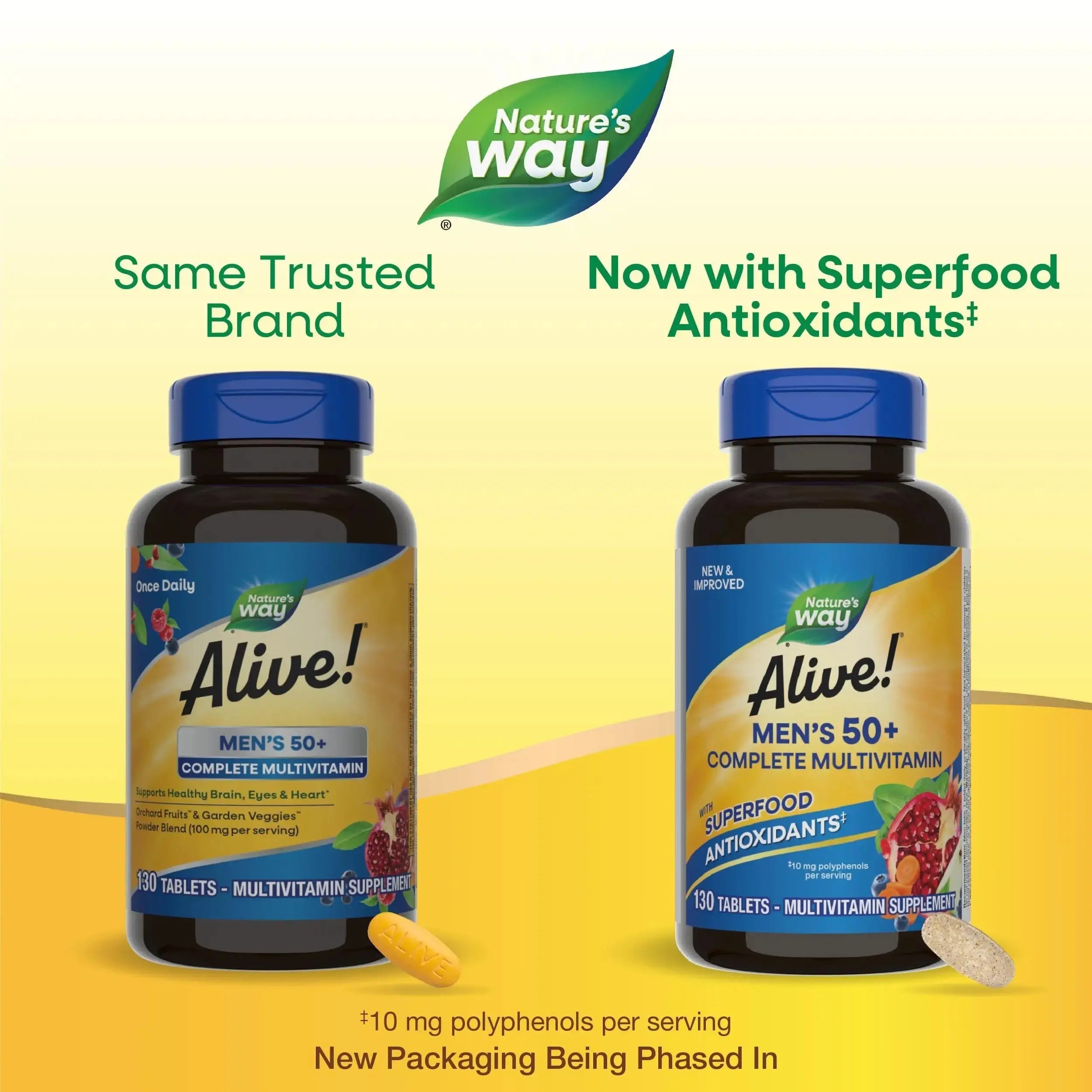Nature’s Way Alive! Men’s 50+ Complete Multivitamin, Supports Multiple Body Systems*, Supports Cellular Energy Nature's Way Au supplements