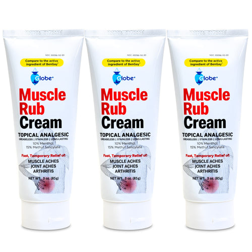 (3 Pack) Globe Ultra Strength Greaseless Muscle Rub Cream (3 oz). Compare to The Active Ingredients of Greaseless Bengay, 10% Menthol & 15% Methyl Salicylate (3 Pack) Globe Au supplements