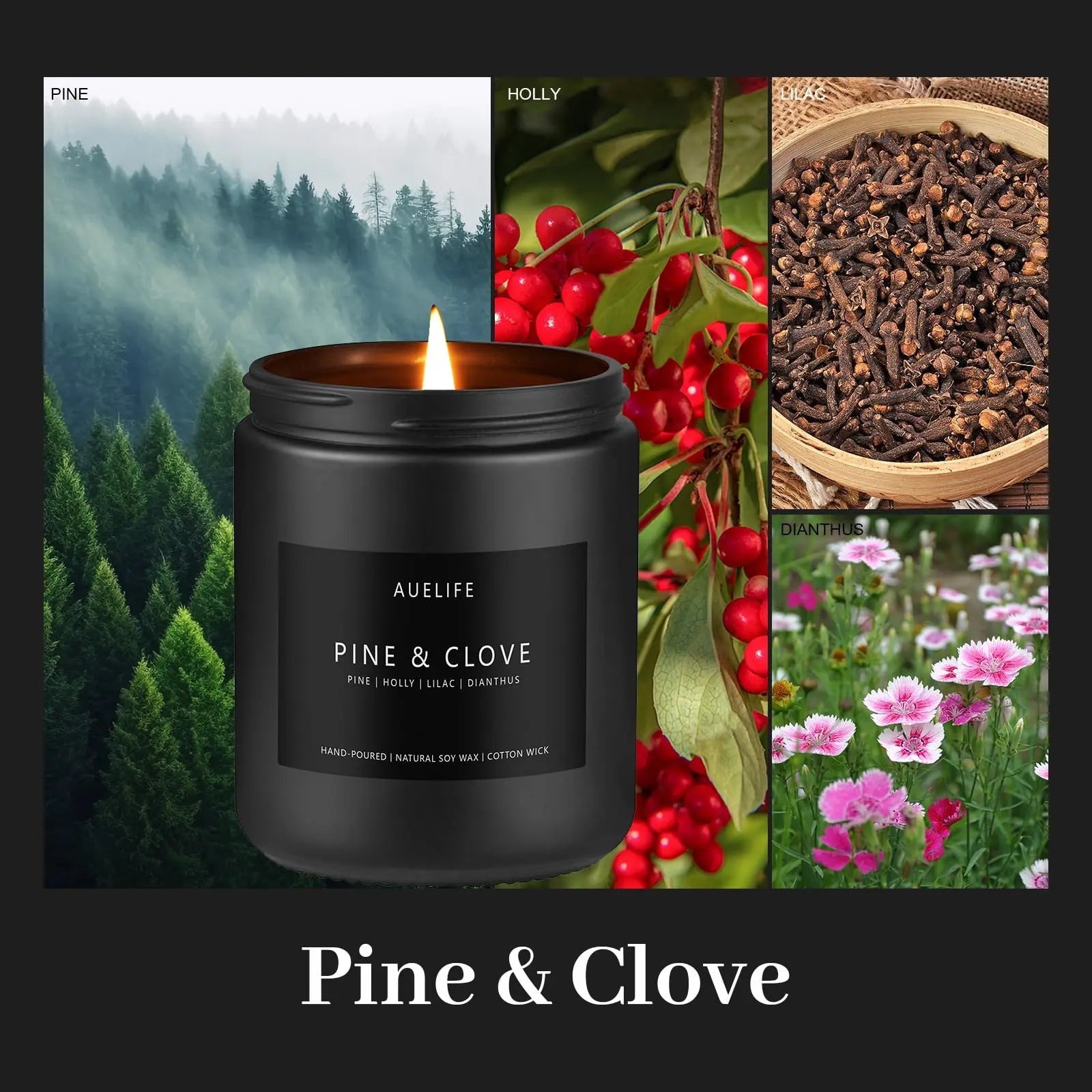 Scented Candles Set | Men Candles Set, Candles for Men Scented Candles for Home - 4 Pack Candles Scents Auelife Au supplements