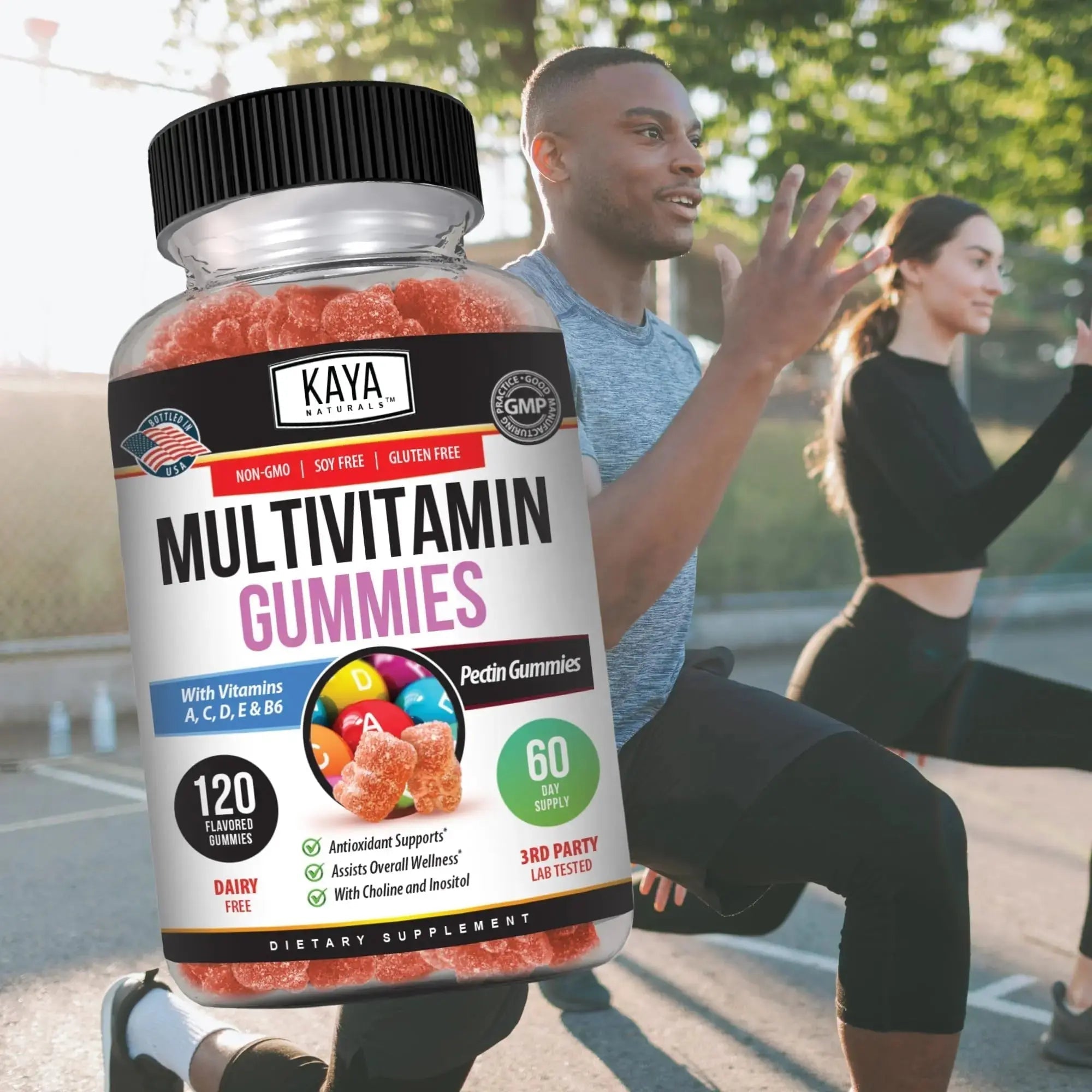 Kaya Naturals Adult Multi Vitamin Gummy, 120 Count, Biotin, Vitamin A, B-12, C & E, Including Zinc, Folic Acid, Strawberry Flavor (120 Gummies) Kaya Naturals Au supplements