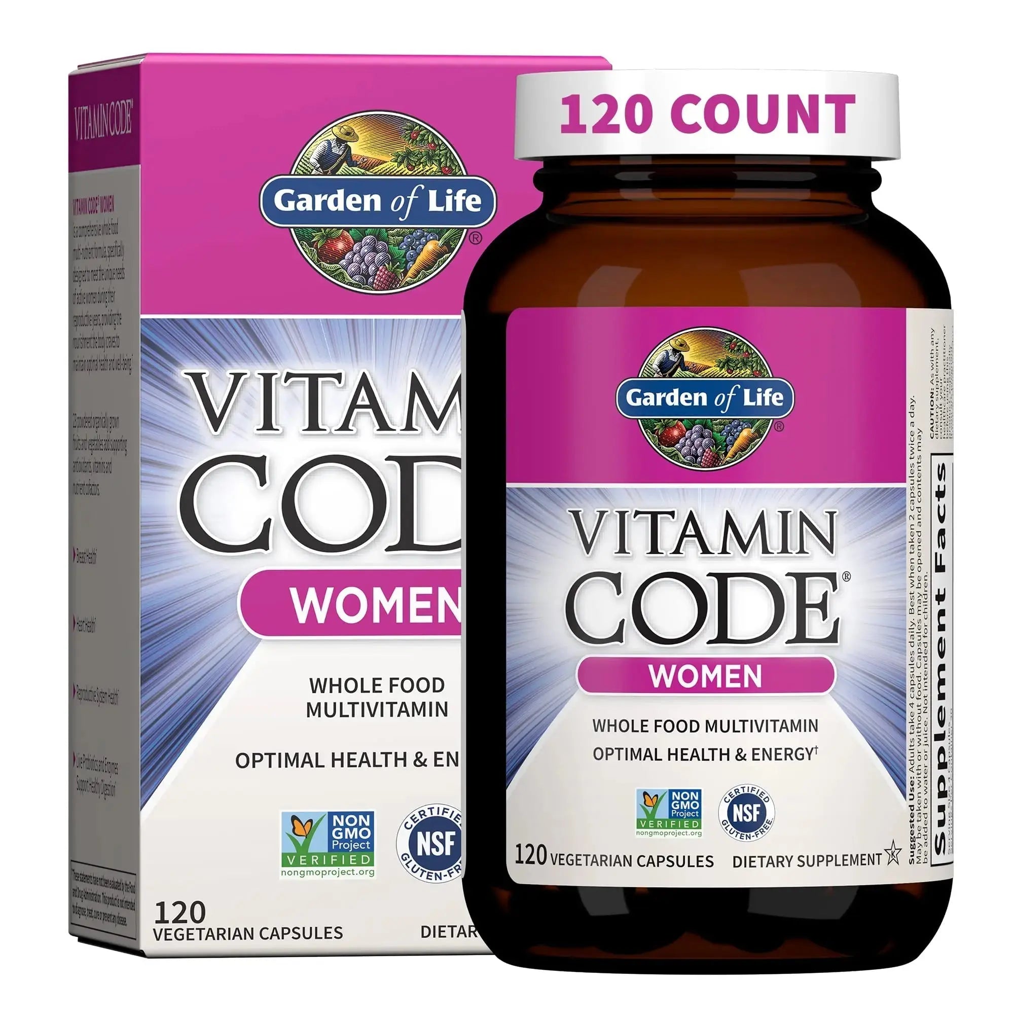 Garden of Life Vitamin Code Women's and Men's Multivitamins Bundle, 120+75 Capsules Garden of Life Au supplements
