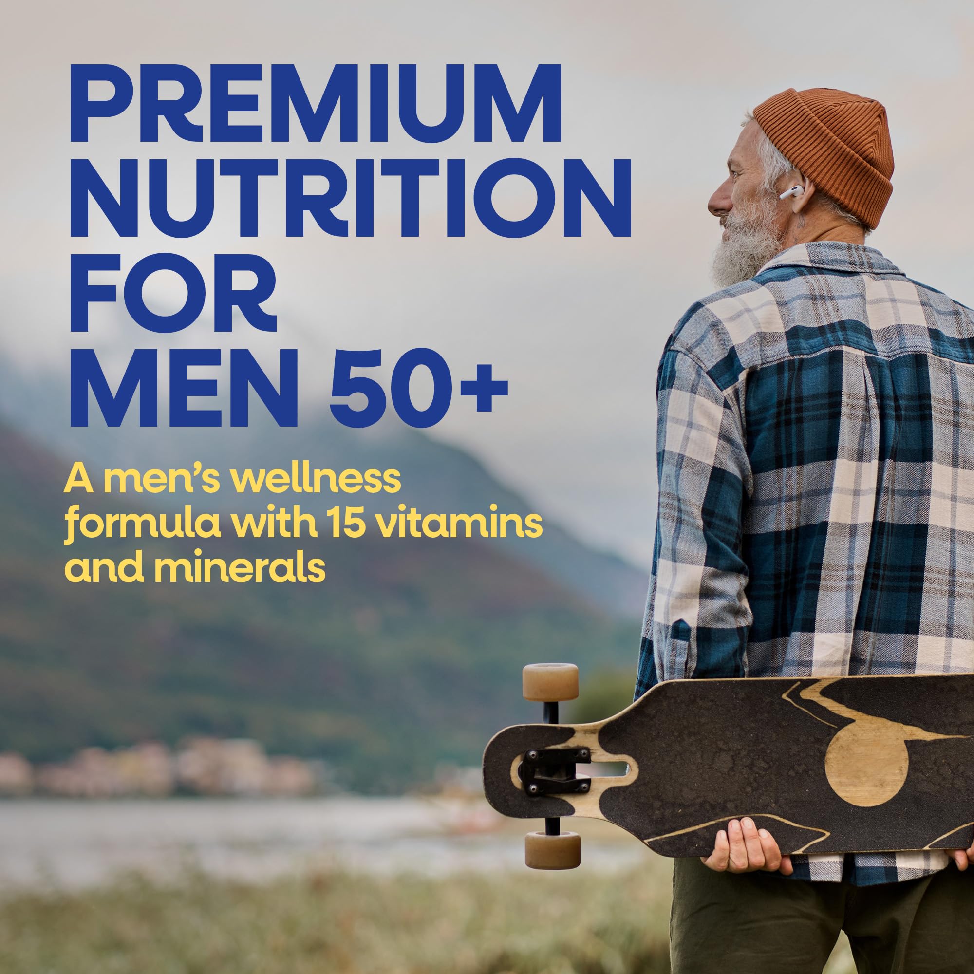 Nature’s Way Alive! Men’s 50 Plus Premium Gummy Multivitamin, Supports Healthy Heart, Brain & Muscle Function with High Potency B-Vitamins, Vitamin A, C, D3
