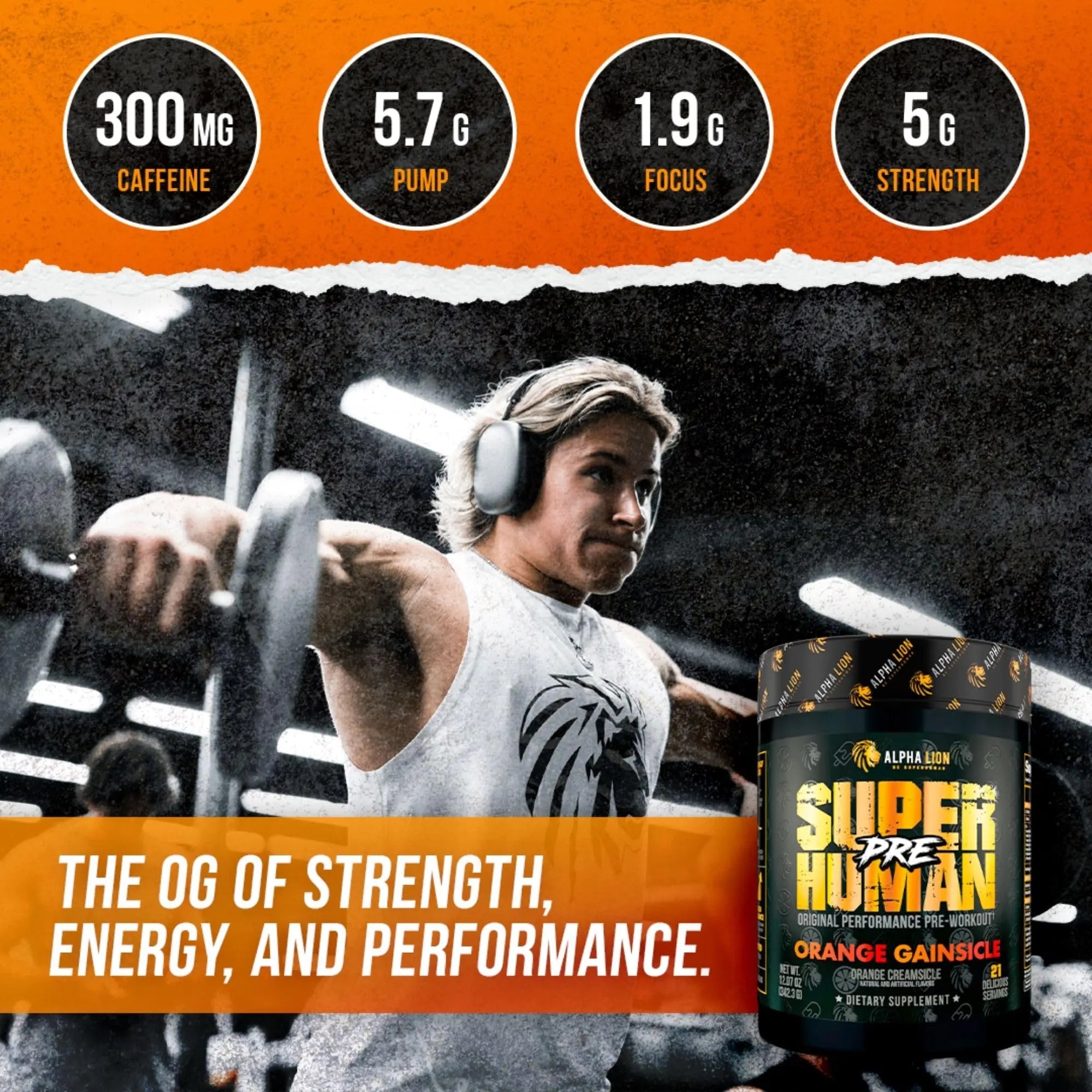 ALPHA LION Superhuman Pre Workout Powder, Beta Alanine, L-Taurine & Tri-Source ALPHA LION Au supplements