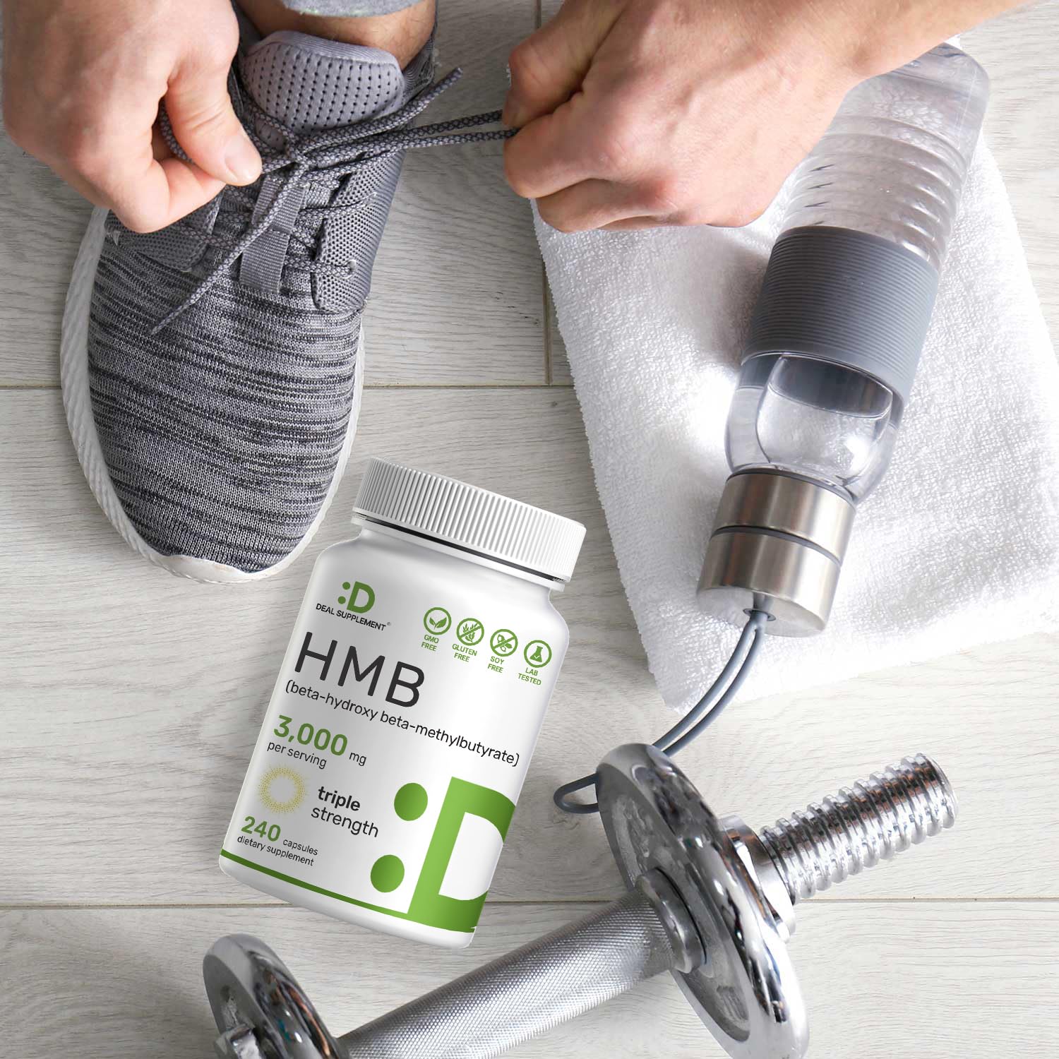 Ultra Strength HMB Supplements 3,000mg Per Serving, 240 Capsules | Third Party Tested | Supports Muscle Growth, Retention