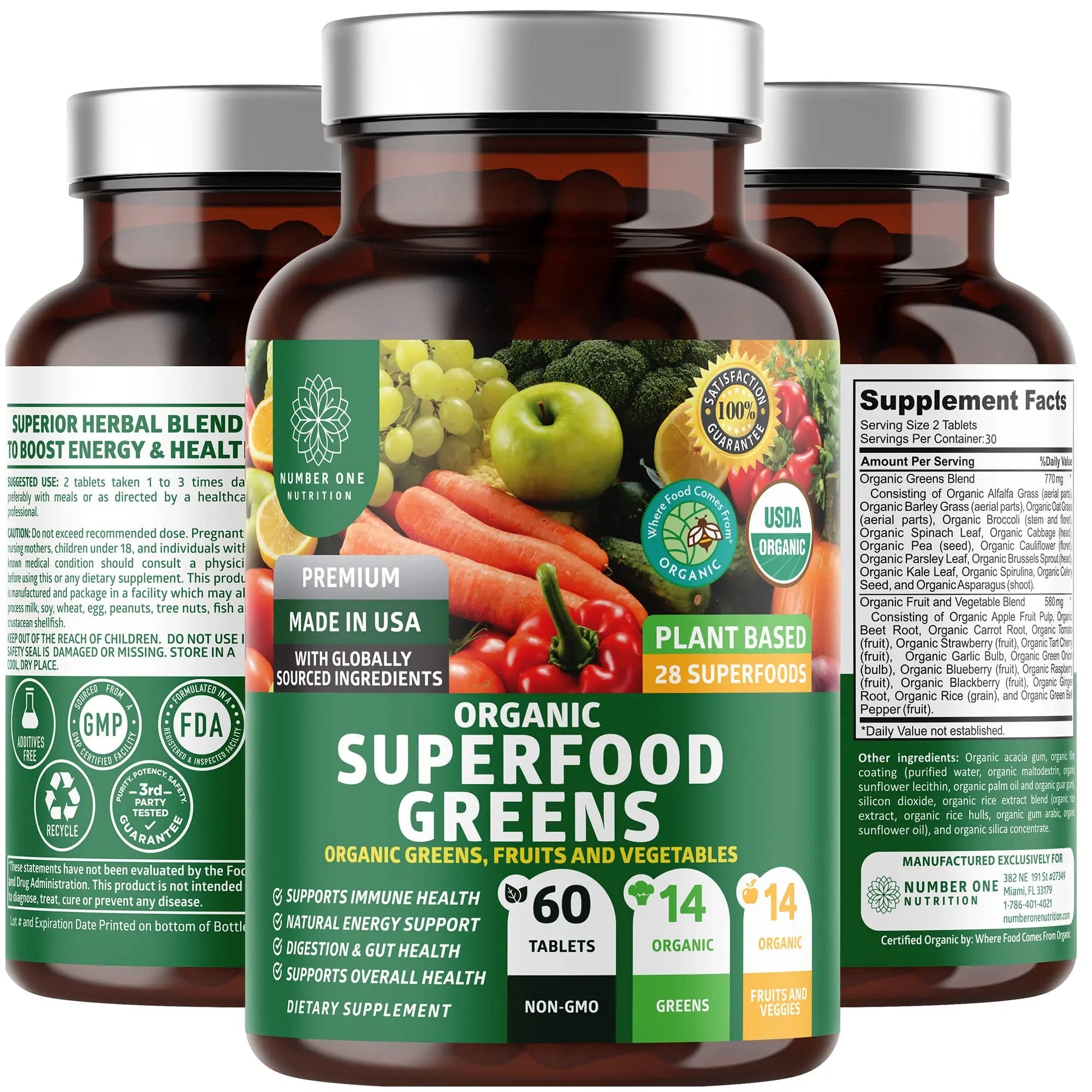 N1N Premium Organic Superfood Greens [28 Powerful Ingredients] Natural Fruit and Veggie Number One Nutrition Au supplements