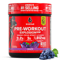 Six Star Pre-Workout Explosion, Grape (30 Servings) - Preworkout Energy Powder Supplement for Men & Women - Workout Drink Mix with L-Tyrosine & Beta Alanine