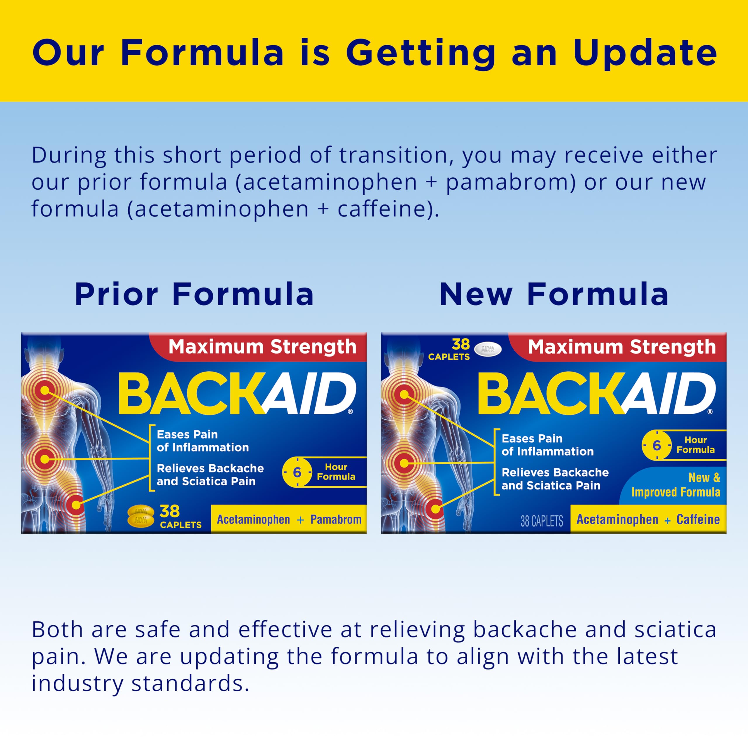Backaid Maximum Strength Aspirin-Free Pain Relief from Backache, Sciatica and Leg Pain, Powerful Combination, Long-Lasting 6 Hour Formula, 38 Count Backaid Au supplements