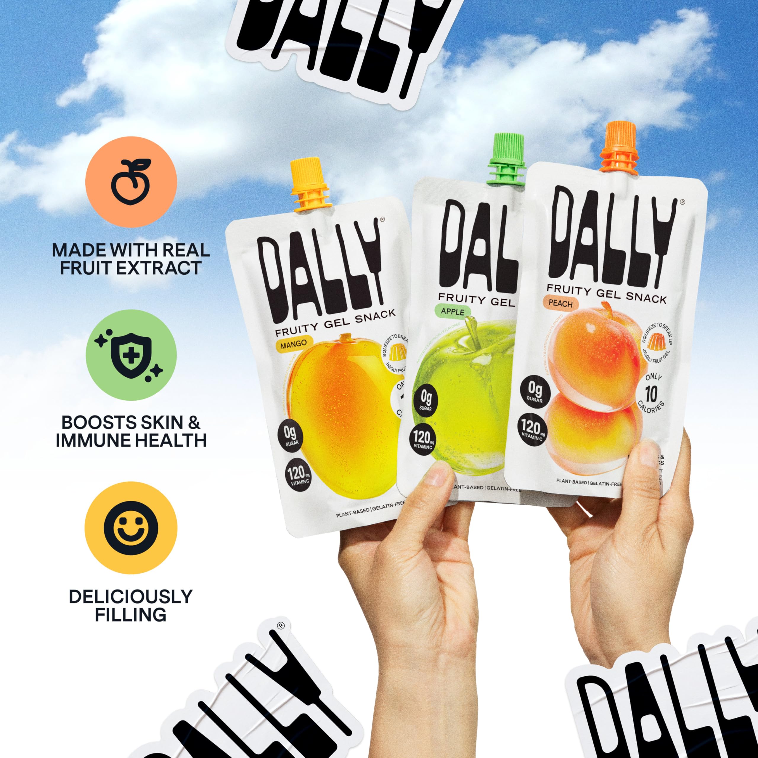 Dally Variety Pack [Mango, Peach & Apple] Drinkable Konjac Jelly 10 Pouches | 10-Calorie Keto, Gluten Free, Sugar Free Korean Fruit Snack | Prebiotics & Postbiotics for Skin, Immune, Weight Management DALLY Au supplements