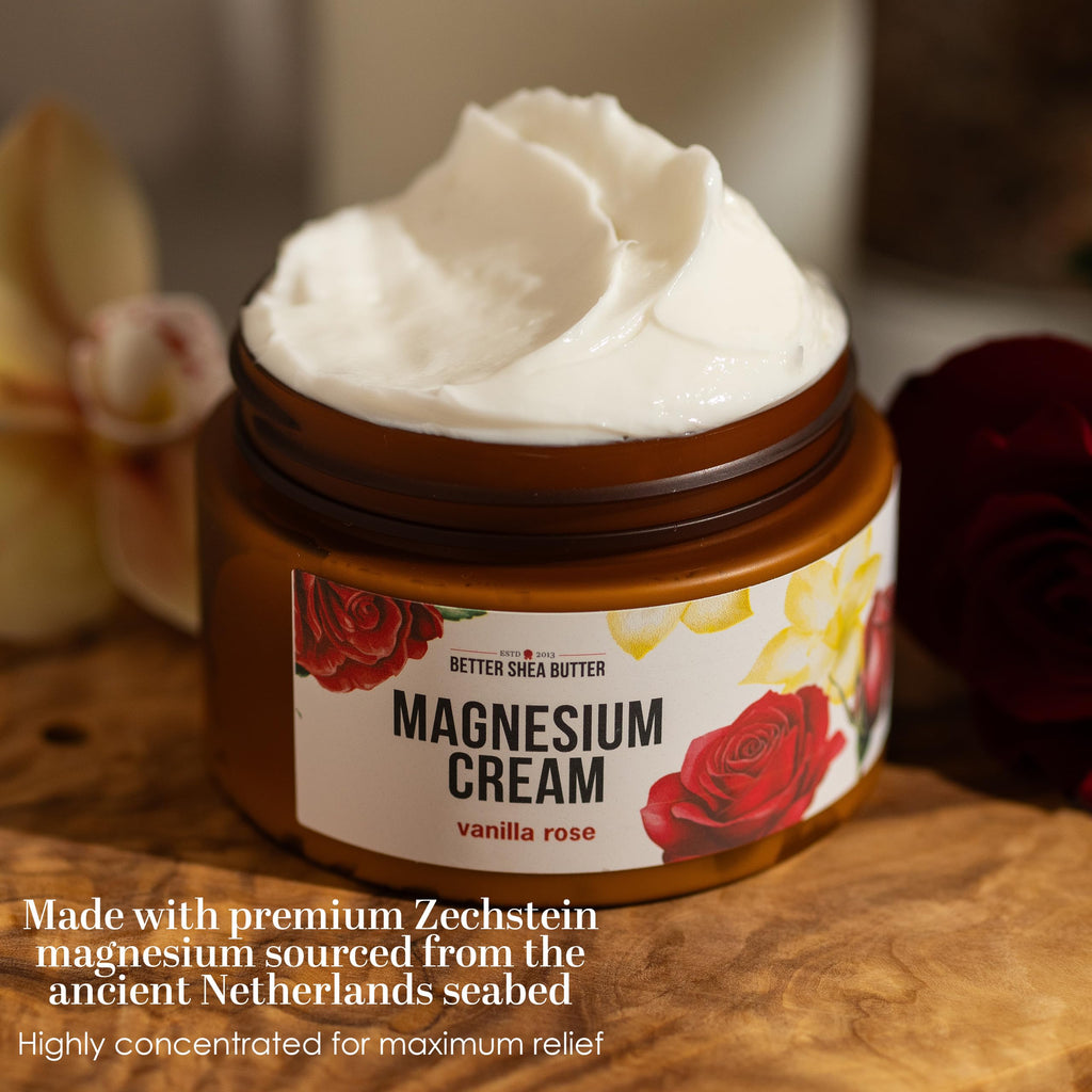 Better Shea Butter Magnesium Lotion for Women | Vanilla Rose | For Pregnancy, Kids & Babies | Relieves Muscle Tension & Leg Cramps | Organic & Natural Ingredients Better Shea Butter Au supplements
