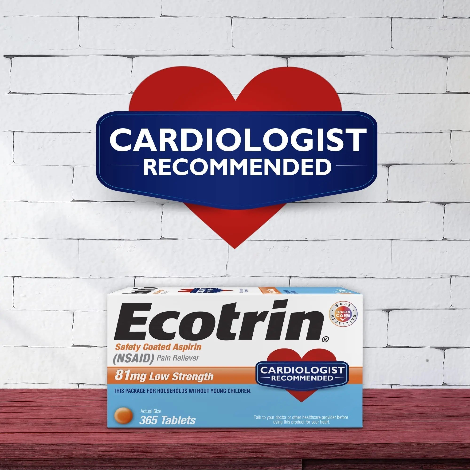 Ecotrin Low Strength Aspirin Arthritis Pain Relief, Safety Coated 81mg Aspirin Tablets for Arthritis, Toothache & Headache Relief, 365 Count Ecotrin Au supplements