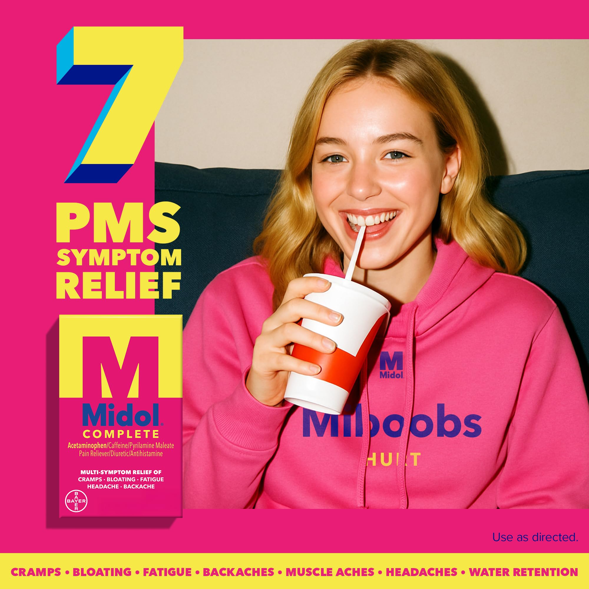 Midol Complete On The Go Caplets with Acetaminophen for Menstrual Symptom Relief, Period Cramp and Menstrual Pain Relief, 50 Count (25 Pouches of 2) Midol Au supplements