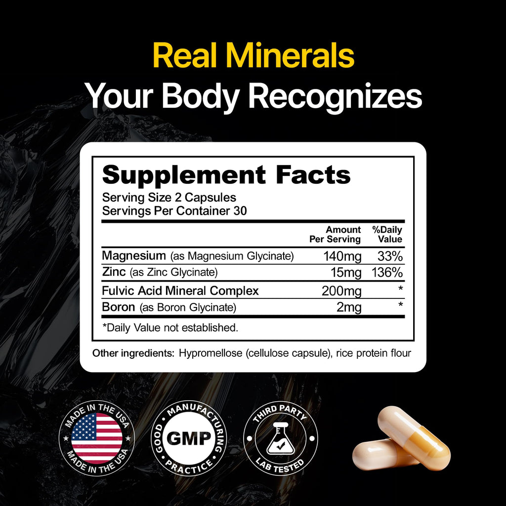Menerals Mens Multivitamin – Powerful All in One Mineral Supplement for Men – Natural Trace Minerals with Fulvic Acid from Rich American Soil