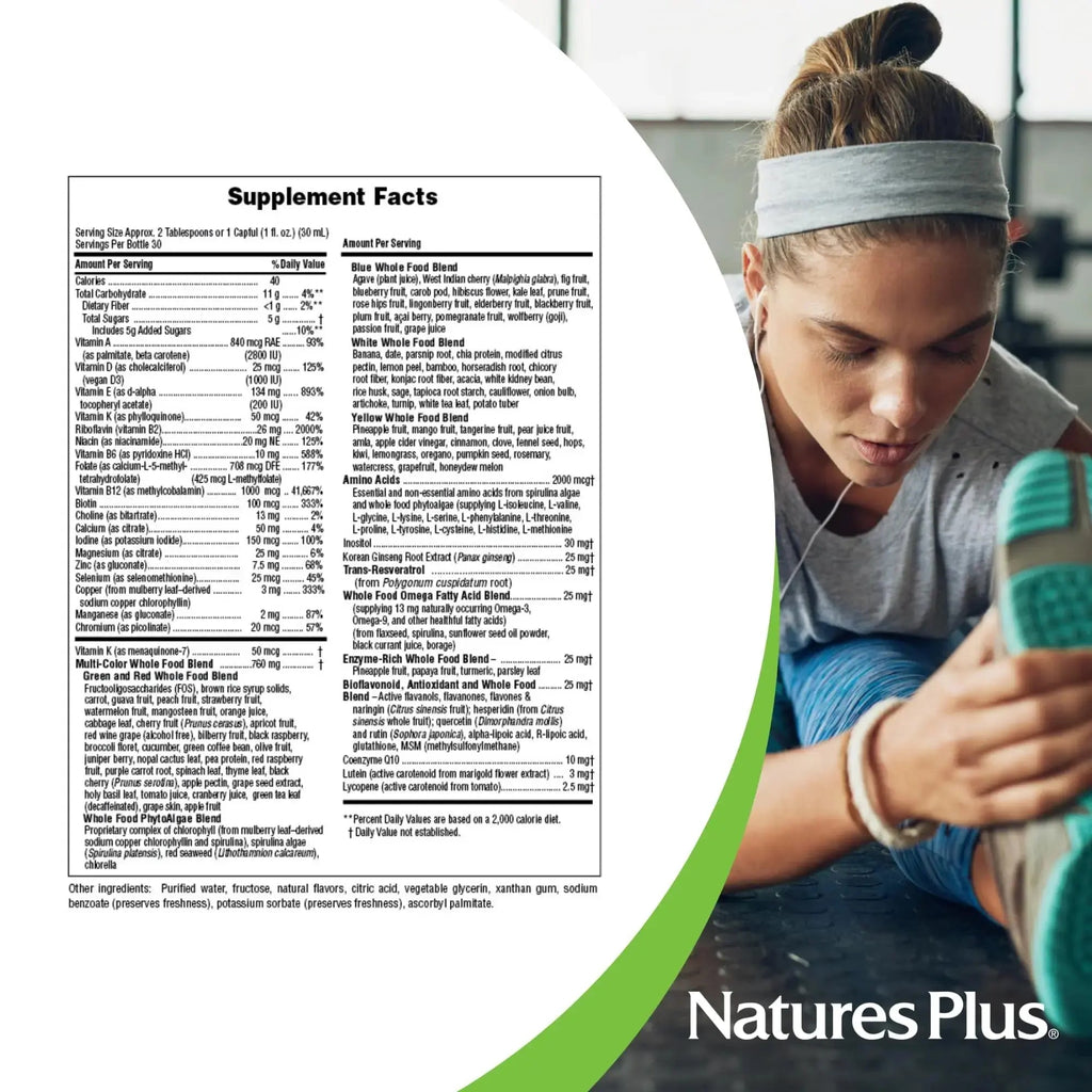 NaturesPlus Source of Life Gold Multivitamin Liquid - 30 oz - with Vitamins D3, B12 & K2 - Blood, Bone & Immune Support - Vegetarian & Gluten Free - 30 Servings NaturesPlus Au supplements