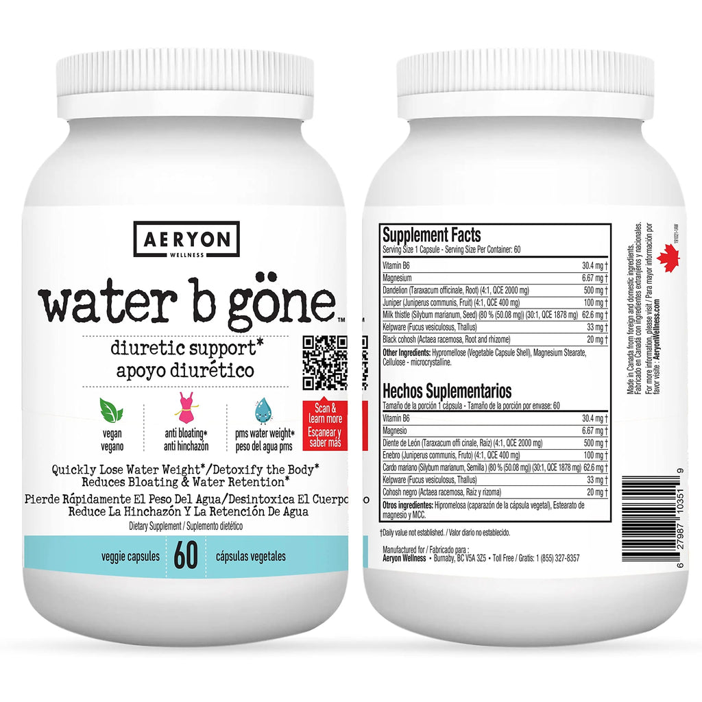 Water B Gone – Diuretic Pills for Women – Reduce Water Retention and Bloating – Find PMS Aeryon Ashlie Wellness Au supplements