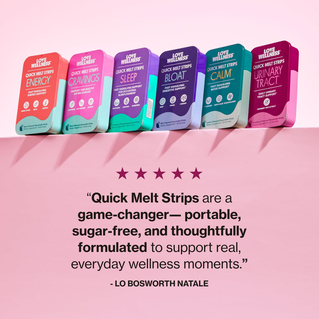 Love Wellness Urinary Tract* Quick Melt Strips - Fast-Dissolving UT Support with 36 mg PACs from Cranberry Fruit Extract - Promotes Urinary Health* - No Water Needed - Vegan and Sugar Free - 32 Strips Love Wellness Au supplements