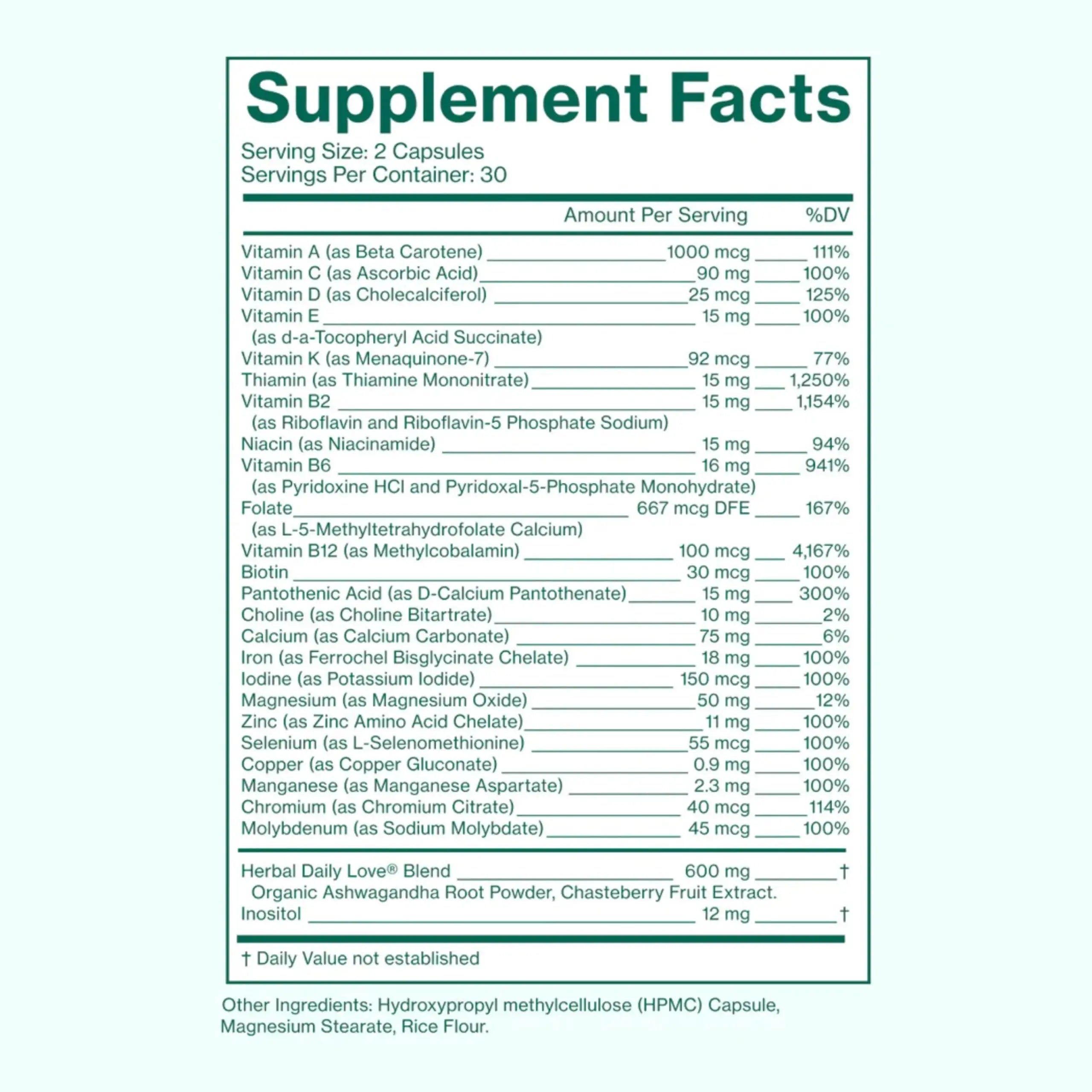Love Wellness Daily Love Multivitamin for Women | Supports Energy, Cortisol, Immune Health, Stress Relief, & PMS | Complete with Vitamin D, C Love Wellness Au supplements