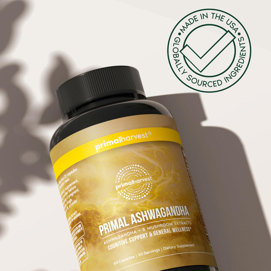 Primal Harvest Ashwagandha Supplement with 5 Mushroom Extracts: Lion’s Mane, Reishi, Cordyceps, Turkey Tail & Maitake for Immune Support & Cognitive Health Primal Harvest Au supplements