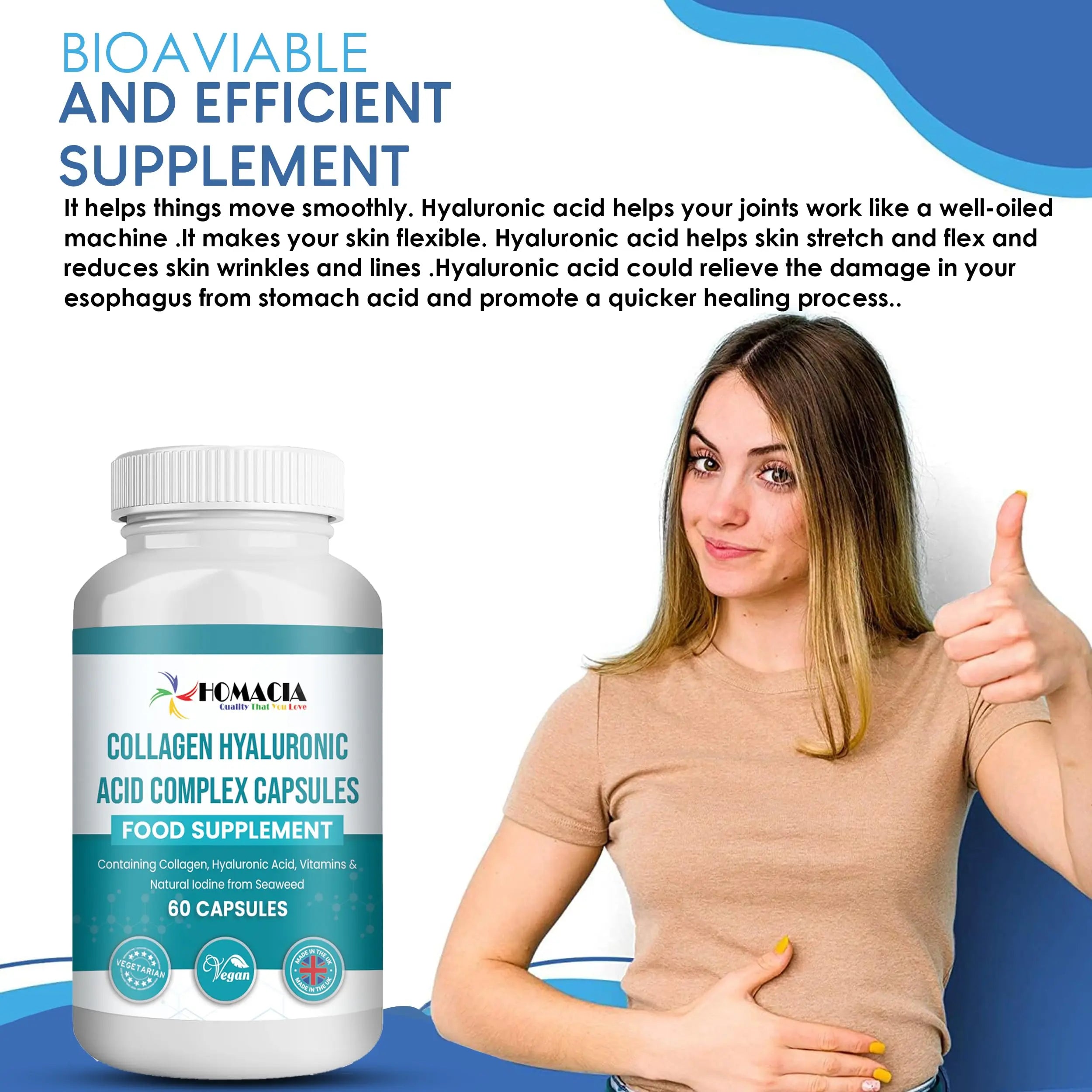 Homacia’s Collagen Capsules | Marine Collagen with Hyaluronic Acid | Pure Collagen Supplements for Women HOMACIA Quality That You love Au supplements