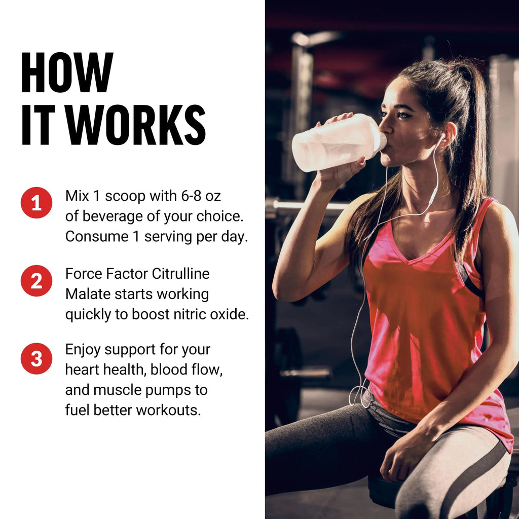 FORCE FACTOR Citrulline Malate 2:1, L Citrulline Supplement for Men to Boost Nitric Oxide Force Factor Au supplements