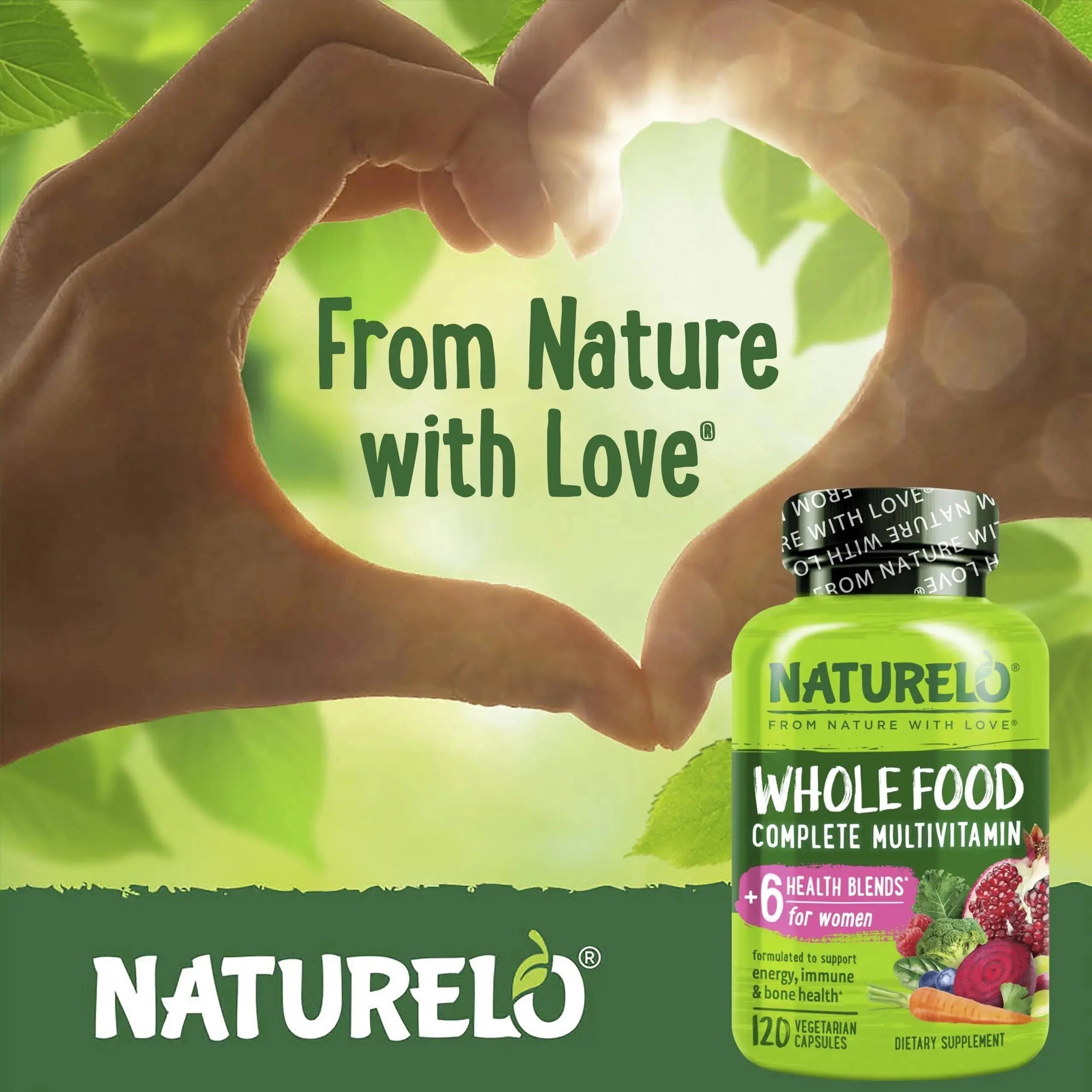 NATURELO Whole Food Multivitamin for Women - 120 Capsules and Whole Food Multivitamin for Men - 120 Capsules Bundle NATURELO Au supplements