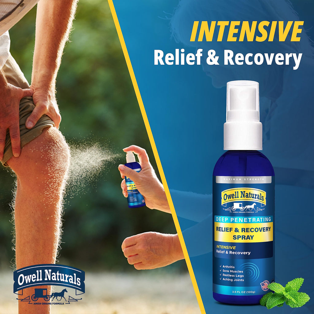 Amish Origins Deep Penetrating Pain Relief Liquid Spray - Fast-Acting, Natural Relief for Muscle Aches, Joint Pain, and Stiffness - 3.5 oz Spray Bottle Amish Origins Au supplements