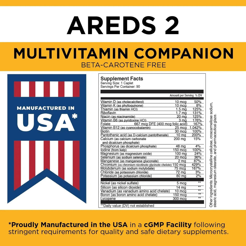 Viteyes Classic AREDS 2 Companion Beta-Carotene Free Multivitamin Supplement, Comprehensive Multivitamin Formula Viteyes Au supplements