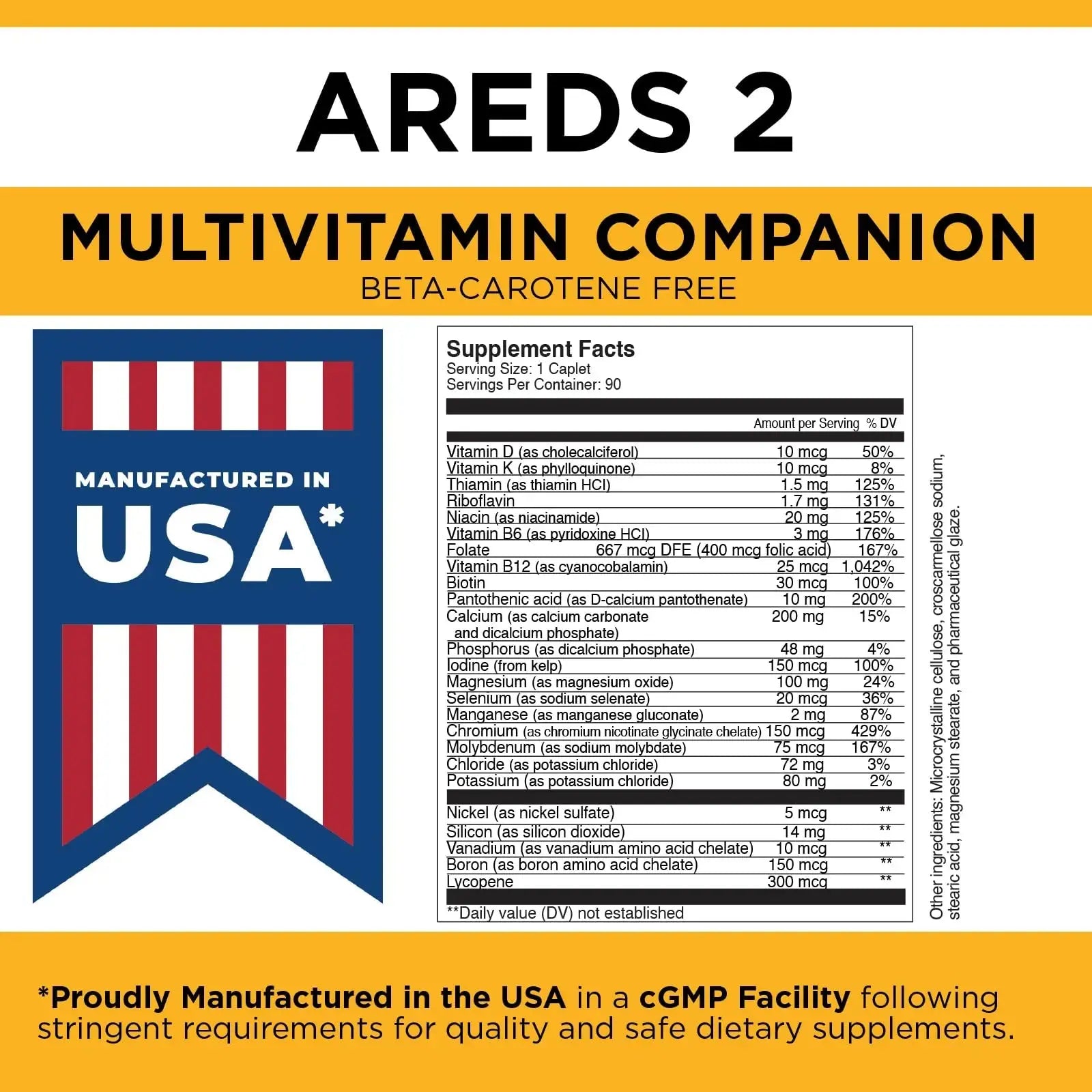 Viteyes Classic AREDS 2 Companion Beta-Carotene Free Multivitamin Supplement, Comprehensive Multivitamin Formula Viteyes Au supplements