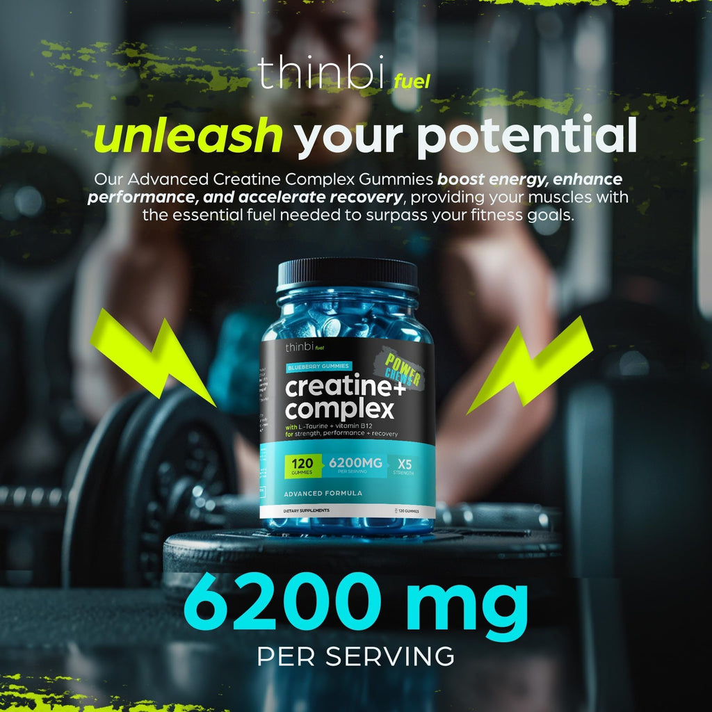 Creatine Monohydrate Gummies Complex 6200mg for Men & Women - 120 Gummies Advanced Formula W/L-Taurine + Vitamin B12 for Muscle Strength, Muscle Builder, Energy Boost
