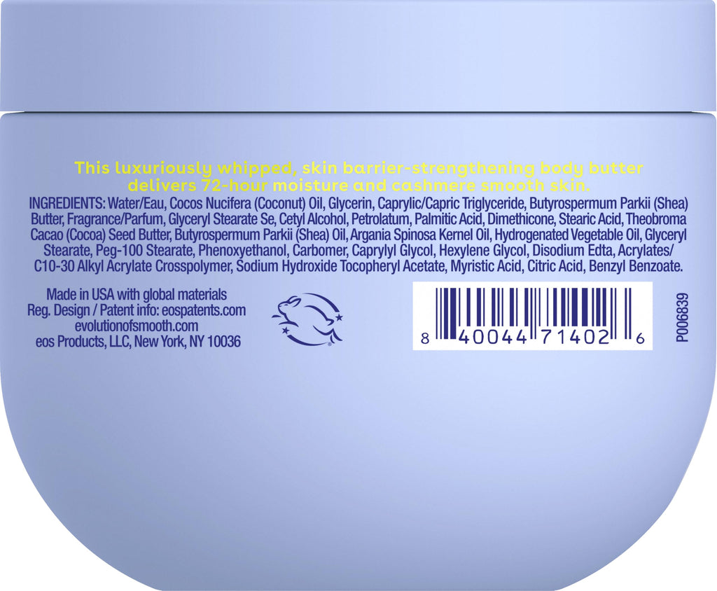 eos Cashmere Whipped Oil Body Butter, Vanilla Cashmere, 72 Hour Weightless Moisture