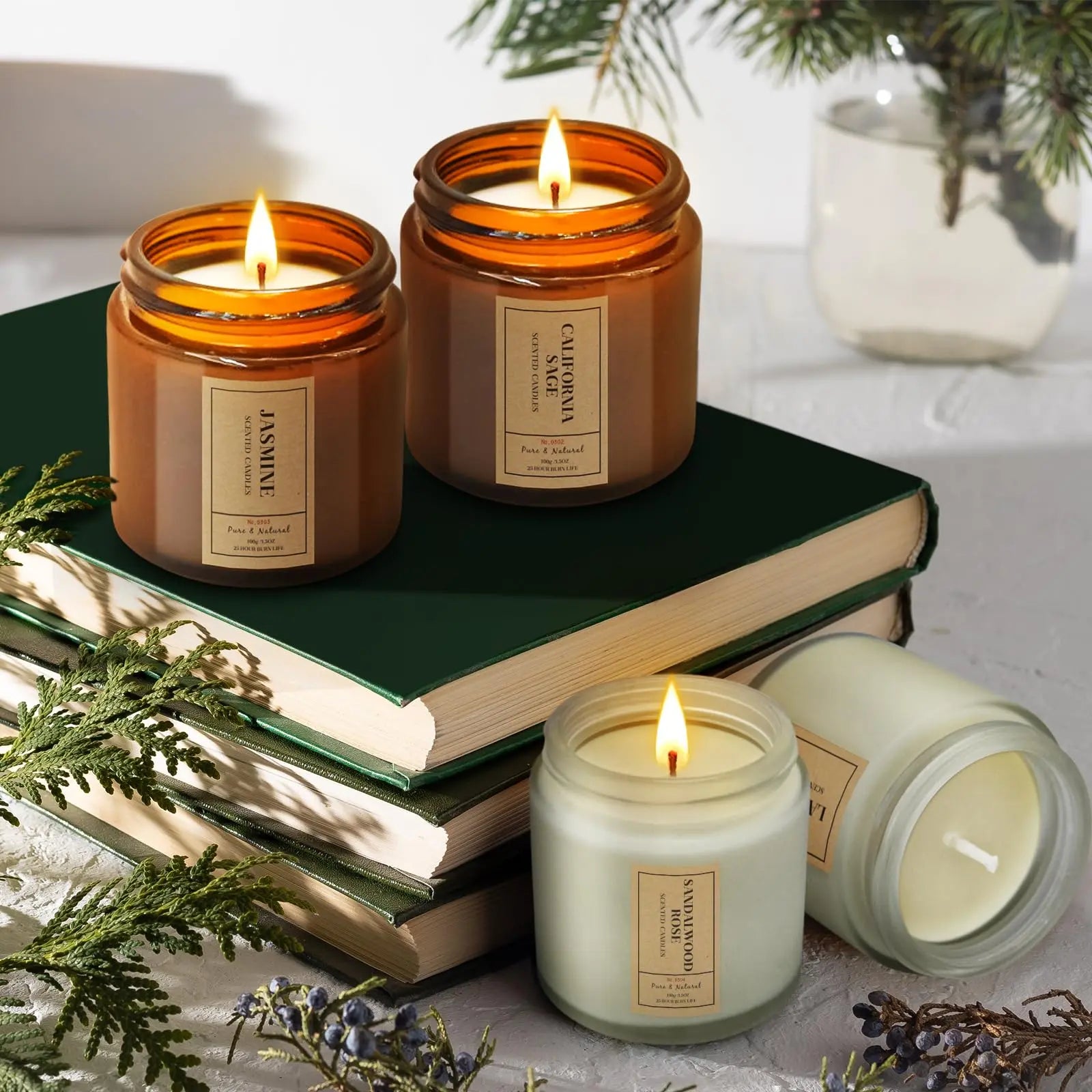 Aromatherapy Candles for Home Scented, 4 Pack Lavender Candles Gifts Set for Women FOMICO Au supplements