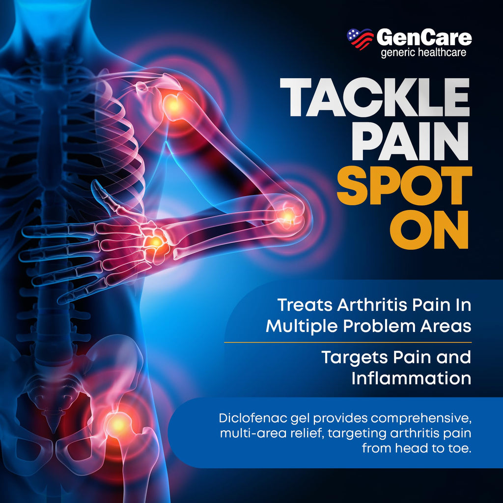GenCare Arthritis Pain Relief Diclofenac Sodium Topical Gel 1 Percent (NSAID) - Clinically Proven Arthritis Pain Reliever - Compare to The Active Ingredient in Voltaren Gel (5.29 oz) GenCare Au supplements
