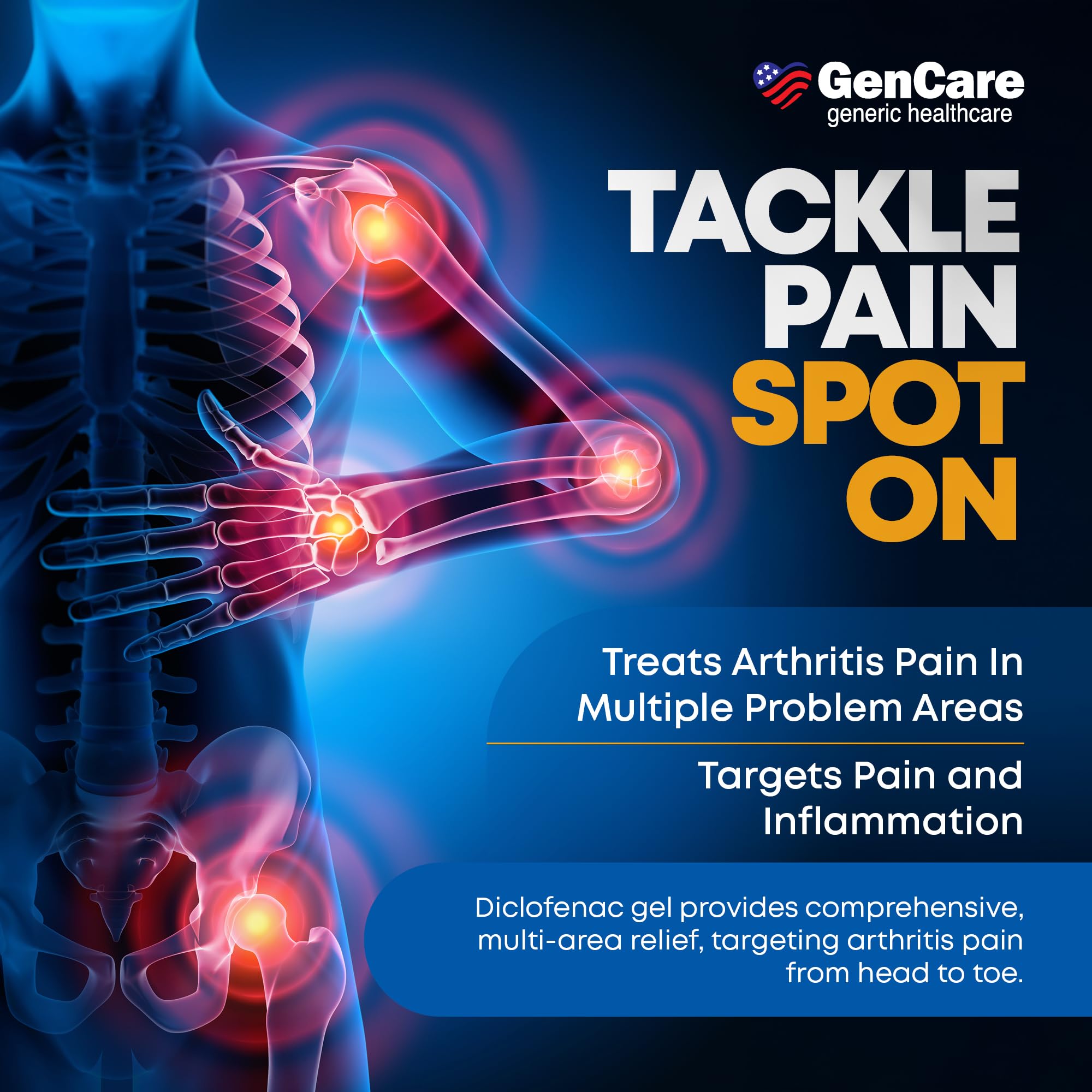 GenCare Arthritis Pain Relief Diclofenac Sodium Topical Gel 1 Percent (NSAID) - Clinically Proven Arthritis Pain Reliever - Compare to The Active Ingredient in Voltaren Gel (5.29 oz) GenCare Au supplements