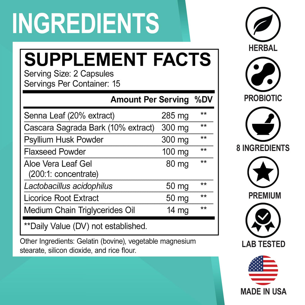 Colon Cleanser Detox for Weight Flush - 15 Day Intestinal Cleanse Pills & Probiotic - Fast Natural Laxative for Constipation Relief - Bowel Movement Supplements for Stomach Bloating, Gut Loss Support DR. BO Au supplements