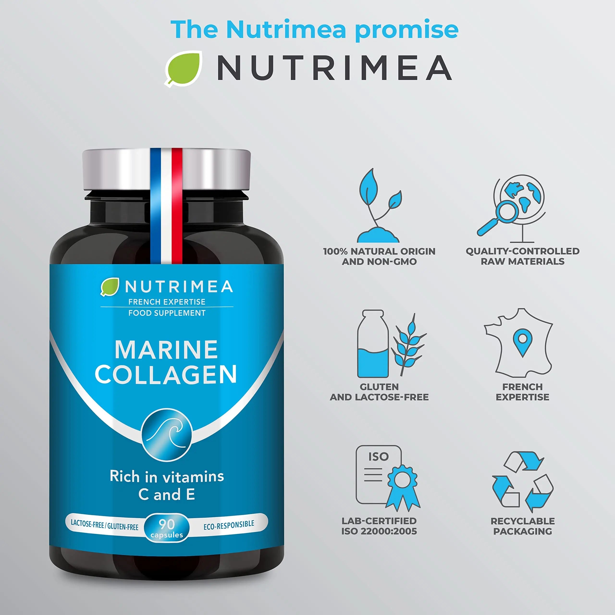 Pure Marine Collagen (900mg) - Enriched with Vitamins C and E – Patented Premium Type I & II Hydrolysed Collagen Plastimea Au supplements
