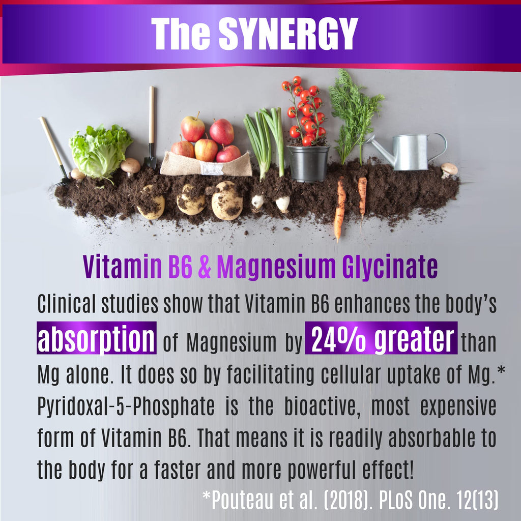 Folona Magnesium Glycinate with Vitamin B6 Research Proven to Enhance Absorption, 1350mg Fully Chelated - Supports Sleep, Stress Relief, Energy, Muscle Cramps - Gluten Free, NonGMO, 180 Vegan Capsules FOLONA Au supplements