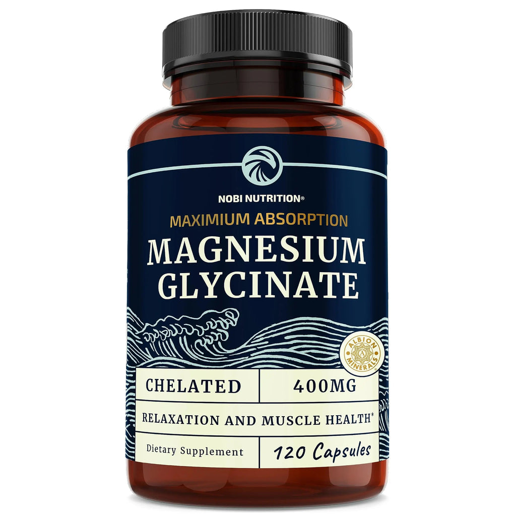 Magnesium Glycinate 400mg | Chelated Bisglycinate for Muscle Relaxation, Bones Nobi Nutrition Au supplements