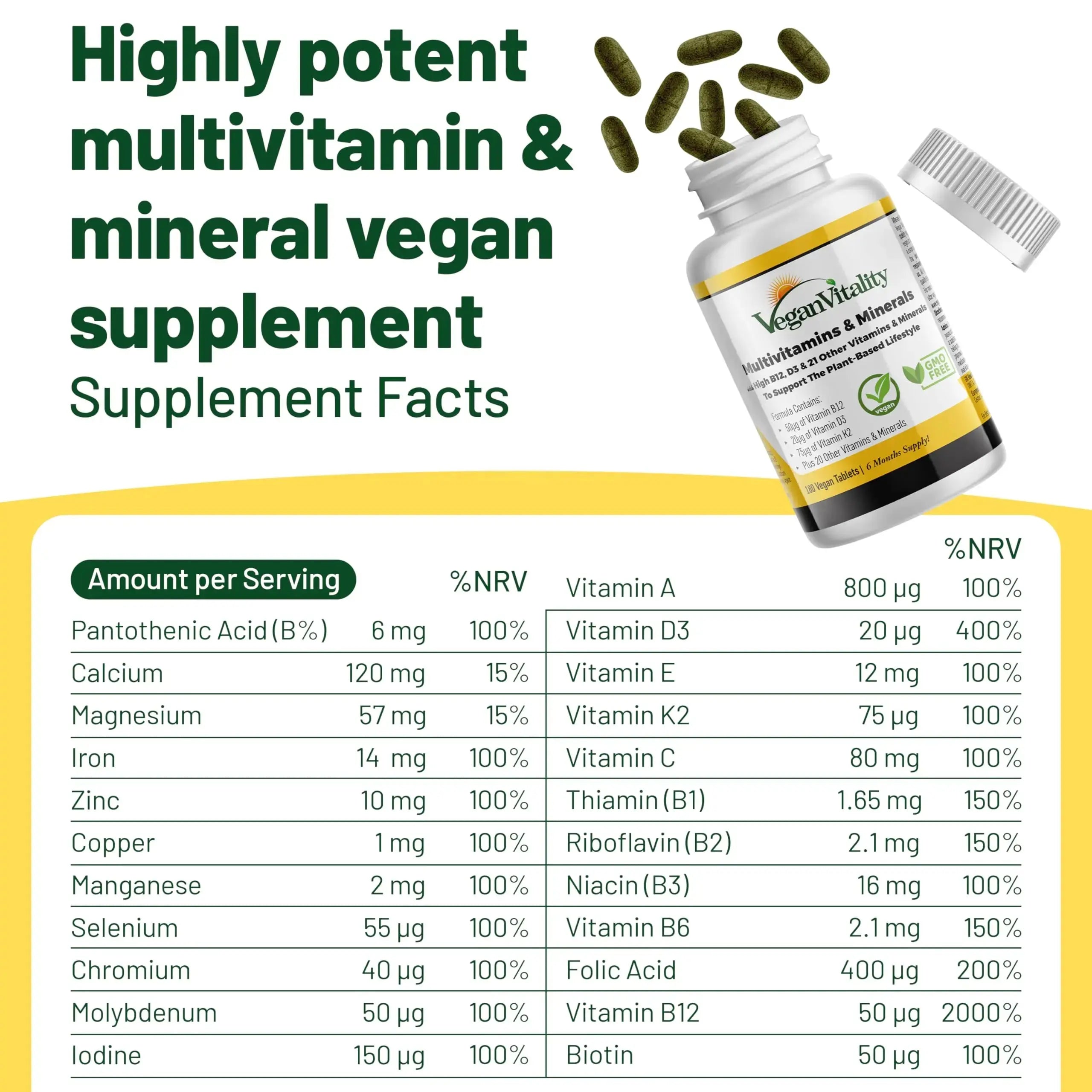 Vegan Vitality Immunity Booster Bundle 6 Months - Vegan Multivitamins and Vegan Omega 3 Algae Oil. High Strength Plant Based Formula for Immunity Vegan Vitality Au supplements