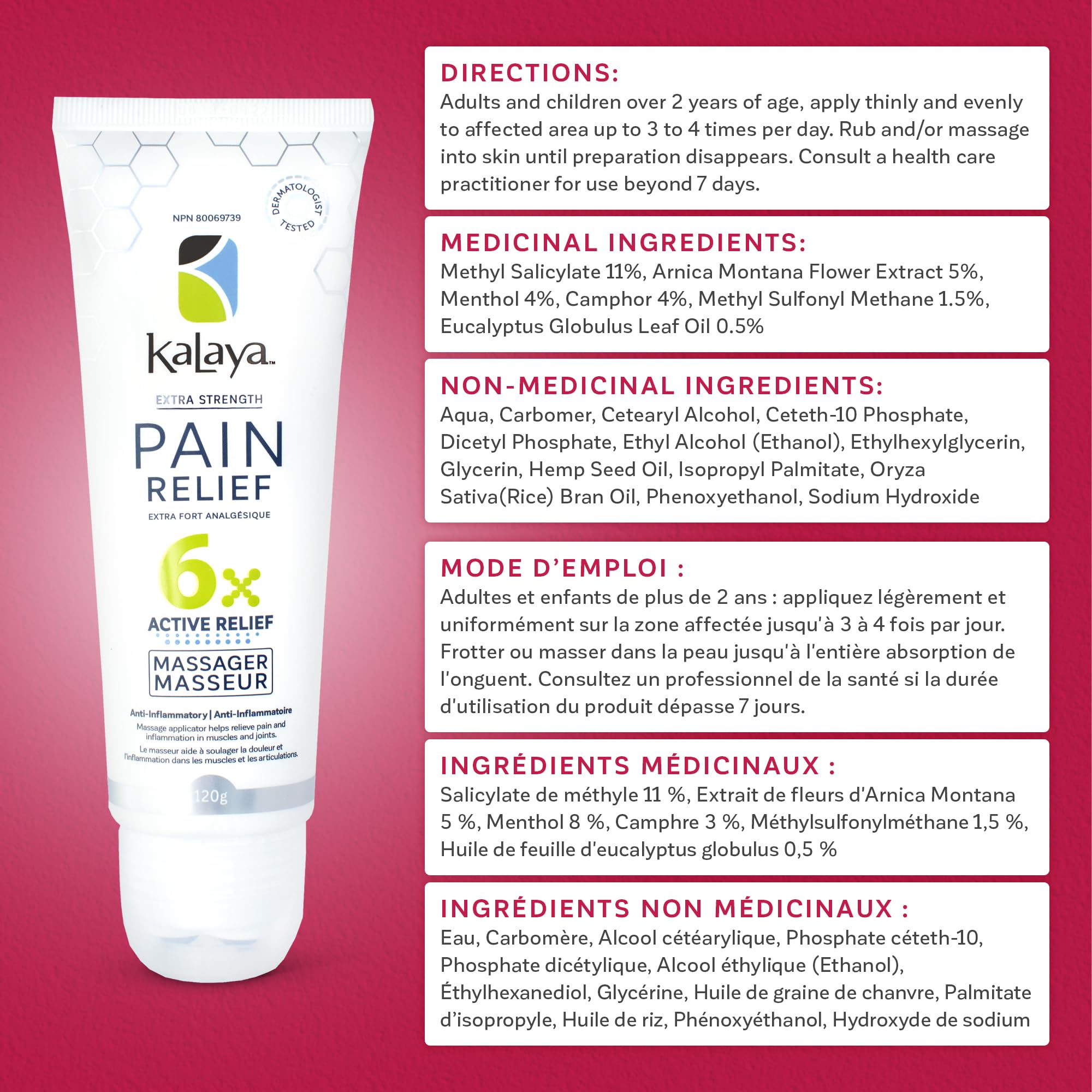 Kalaya Pain Relief Cream with Arnica – Fast-Acting Joint & Muscle Pain Relief – 6 Natural Ingredients – No-Mess Applicator – RMT-Inspired Design – Dermatologist Tested – 4.2 oz Kalaya Naturals Au supplements