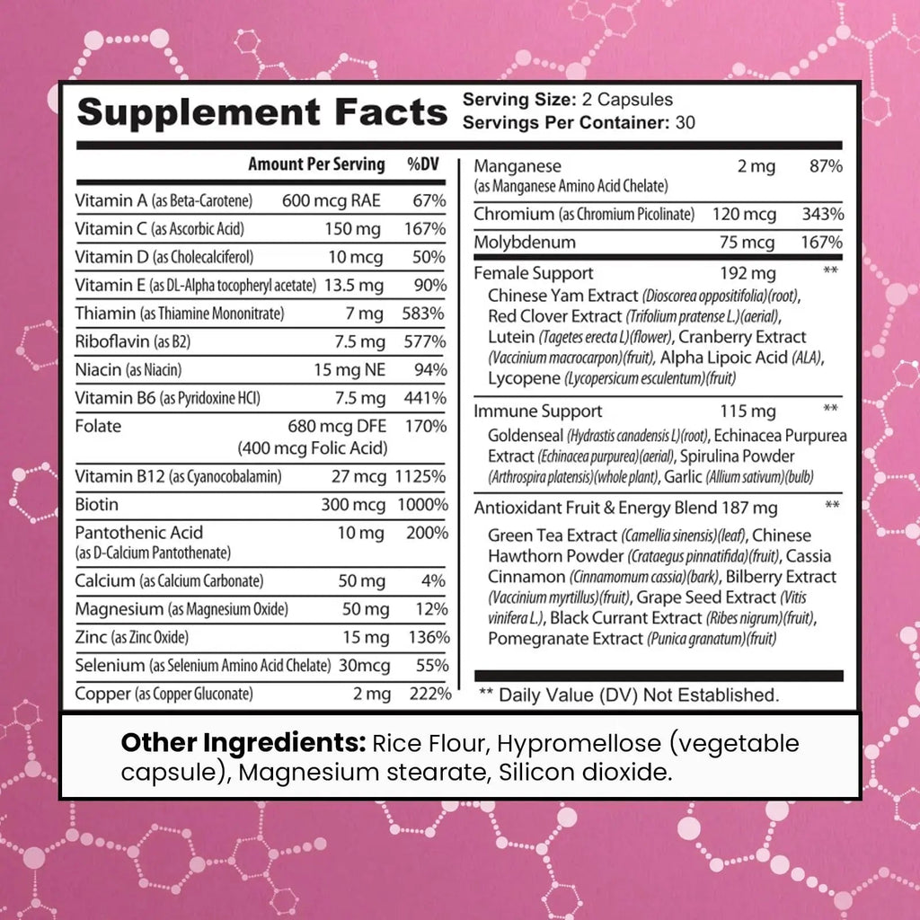 Women's Multivitamin – Complete Multivitamin for Women 50+ with Essential Vitamins A, B, C, D, E, Calcium & Iron – Supports Energy MAX FIT Au supplements