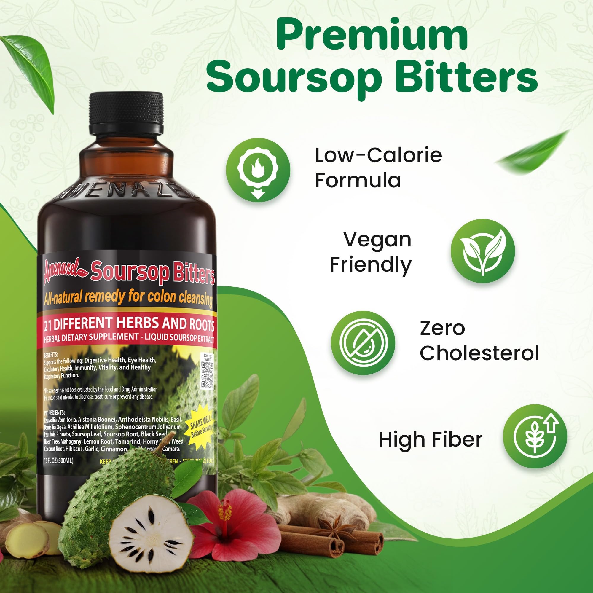Amenazel Organic Soursop Bitters, 16 fl oz