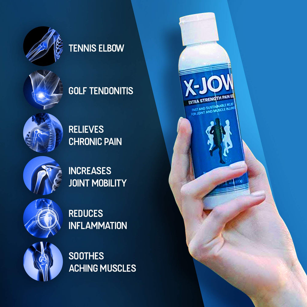 HerbX X-Jow Extra Strength Pain Relief Gel 4 oz - Herbal Massage Gel for Massage Therapy and Sports - Pain Terminator Cream for Muscles, Shoulders, and Joints Inflammation, Soreness and Discomfort x-jow Au supplements