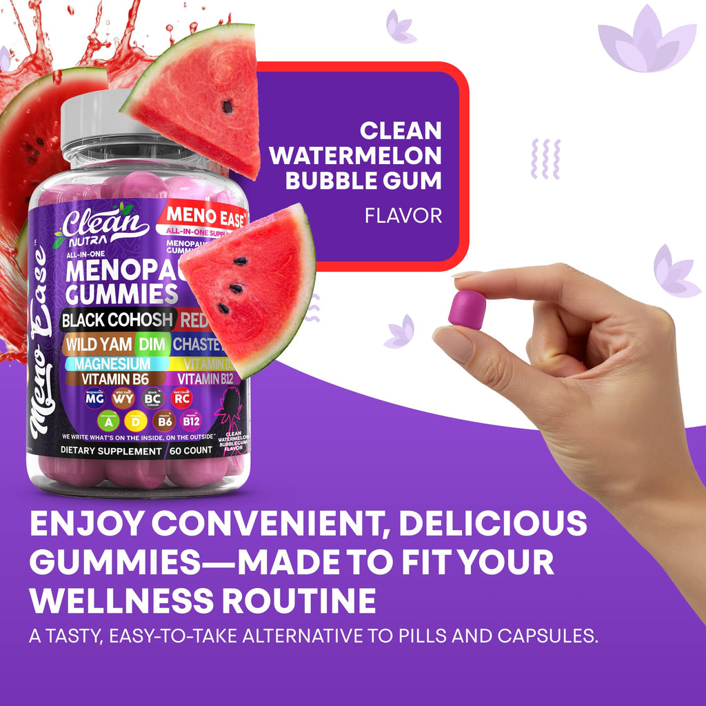 Menopause Supplement for Women Gummies with Black Cohosh, Wild Yam, DIM, Magnesium, Red Clover Chasteberry for Hormone Balance Relief Night Sweats Mood Plus Bergamot, Vitamin D3, Vitamin B6 B12 Clean Nutraceuticals Au supplements