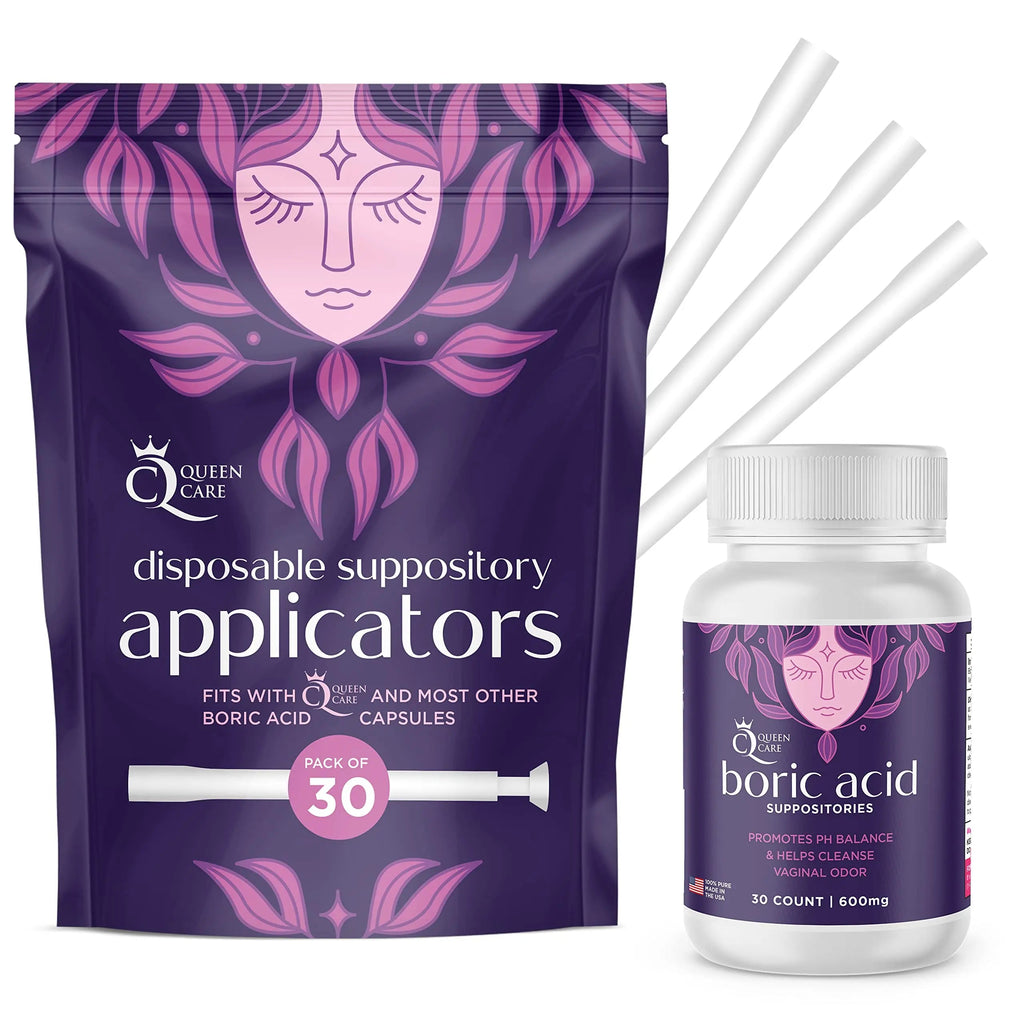 Queen Care - Boric Acid Suppositories & Applicators, Complete Feminine Care, PH Balance for Women Queen Care Au supplements