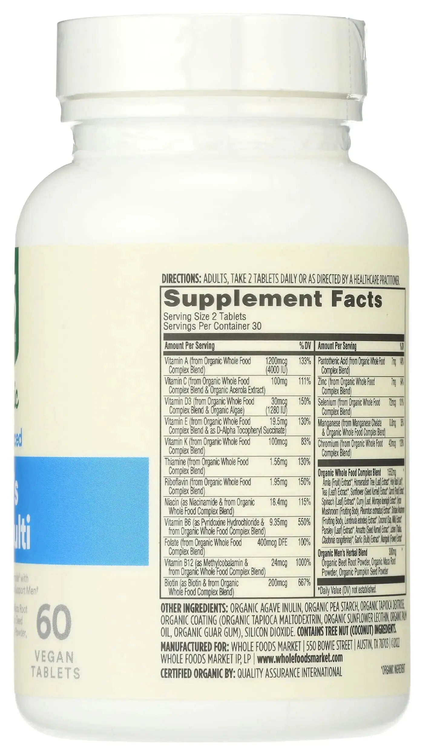 365 by Whole Foods Market, Vitamin Multi Mens Food Cultured 40 Plus, 60 Count 365 by Whole Foods Market Au supplements